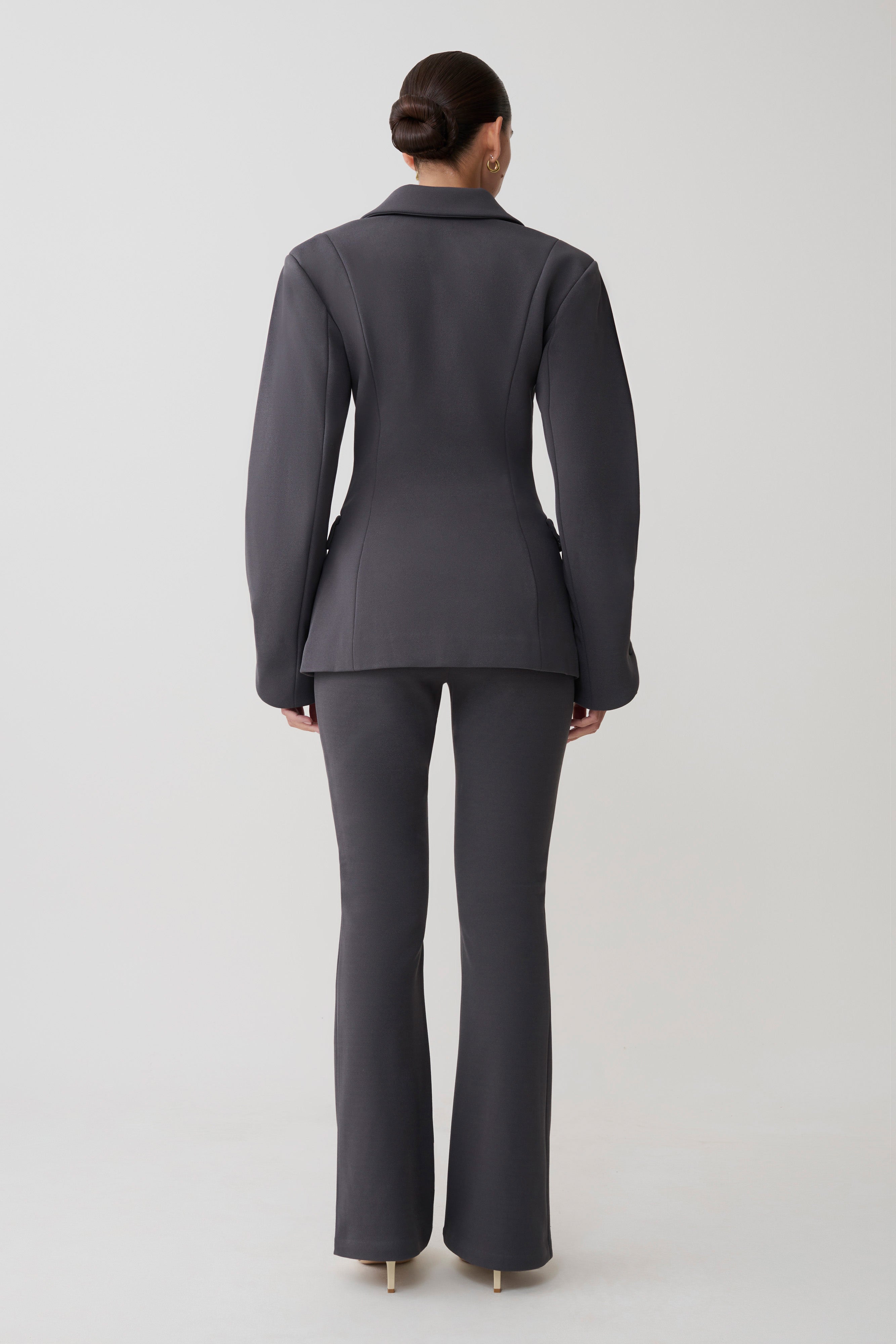 Marion Fit And Flare Trouser - Charcoal Shadow