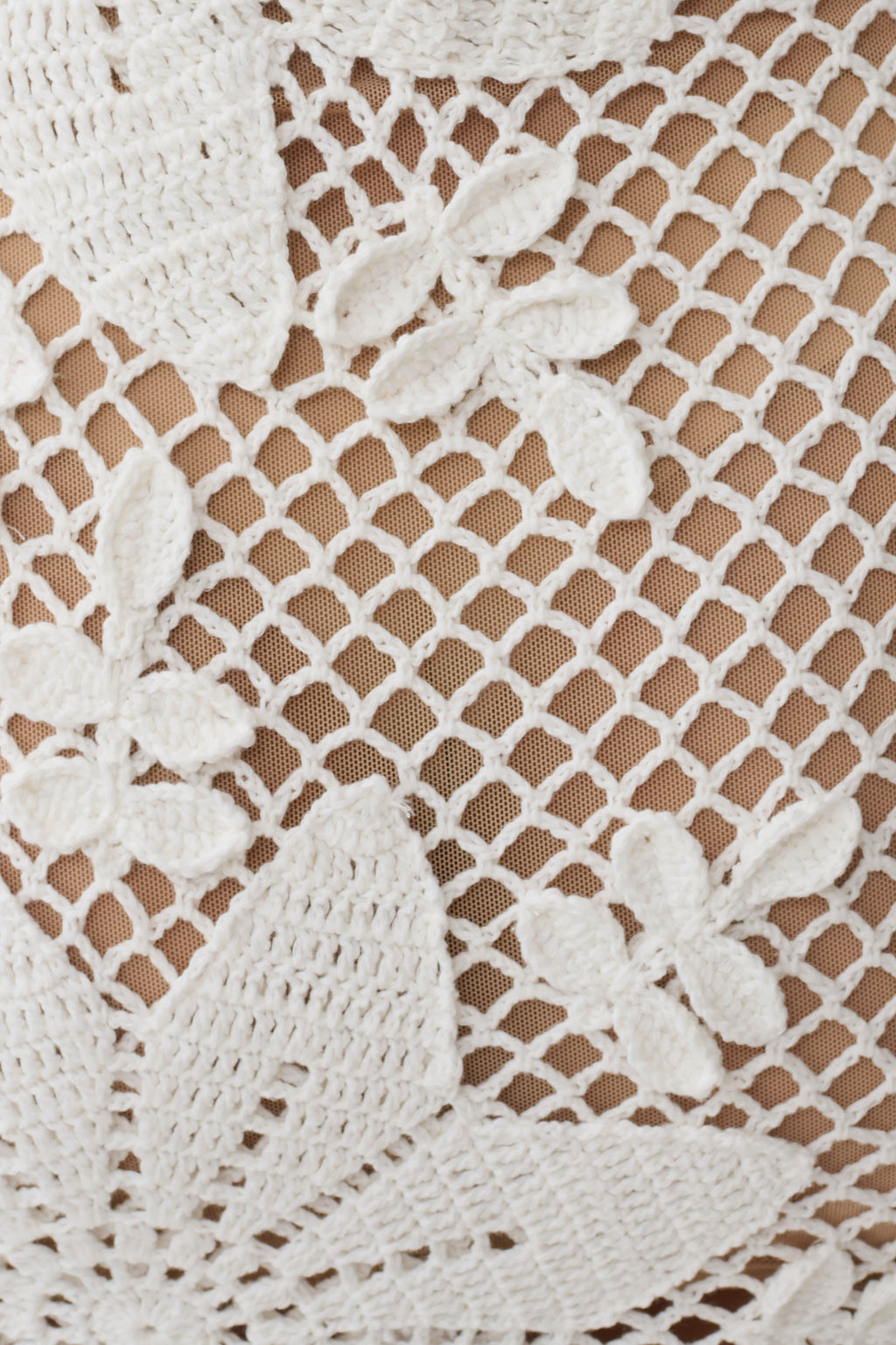 Mandie Hand Crochet Asymmetrical Maxi Dress in White – Chic&Drifts