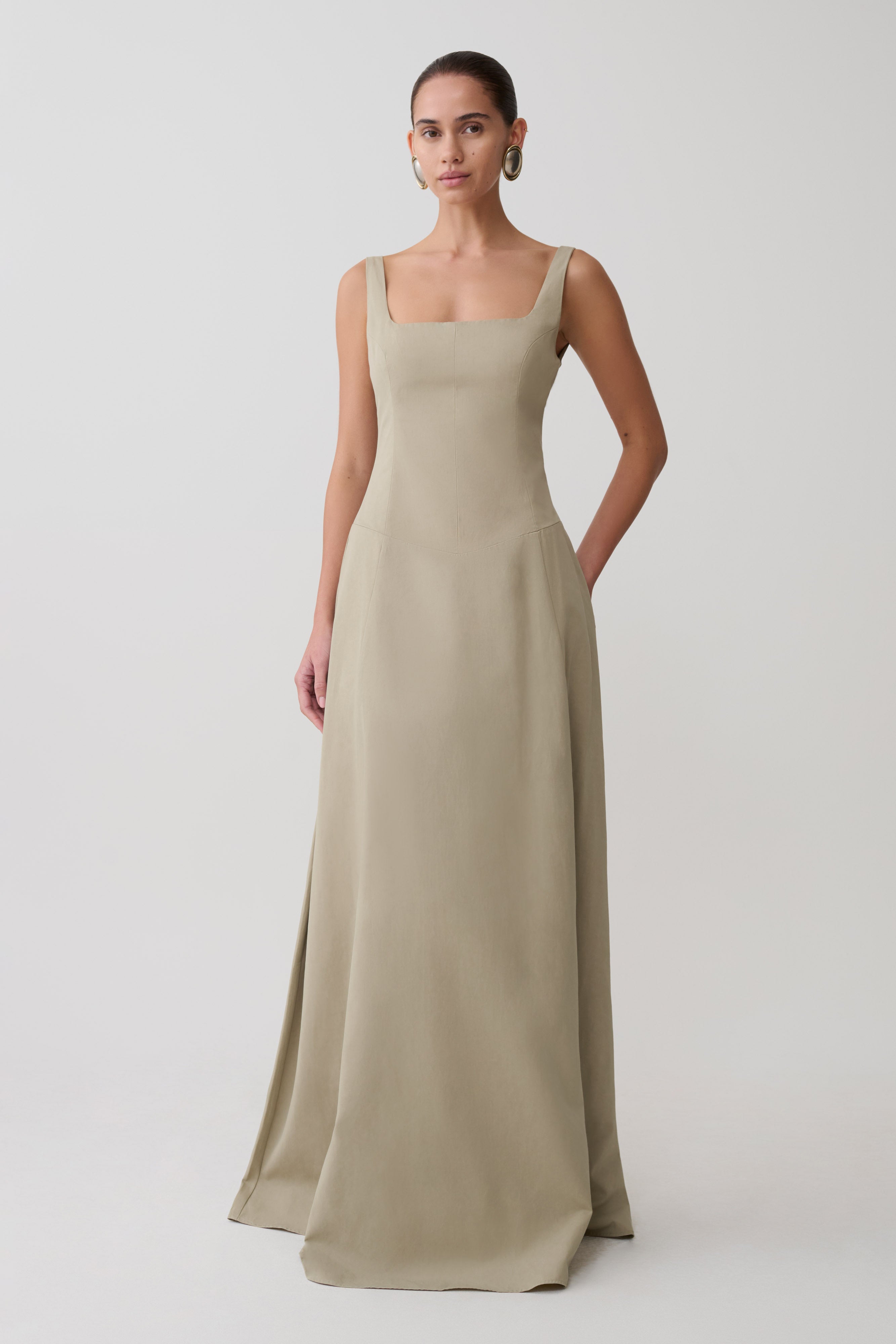 Salma Drop Waist Cotton Maxi Dress