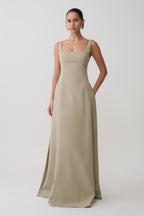 Salma Drop Waist Cotton Maxi Dress in Sage – Chic&Drifts