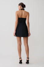 Ella Bow Detail Halter Mini Dress in Black – Chic&Drifts