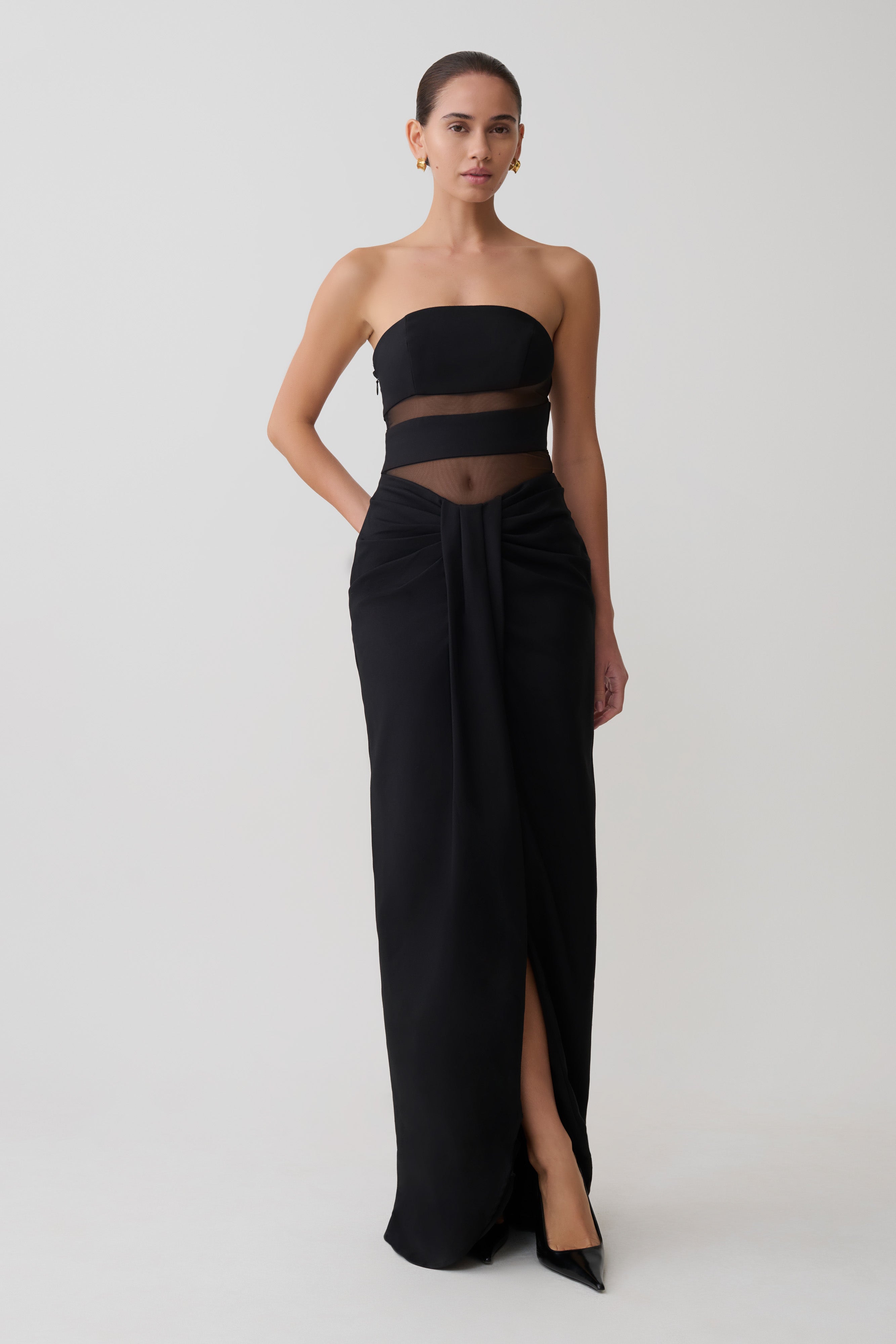 Paulina Cut Out Strapless Maxi Dress