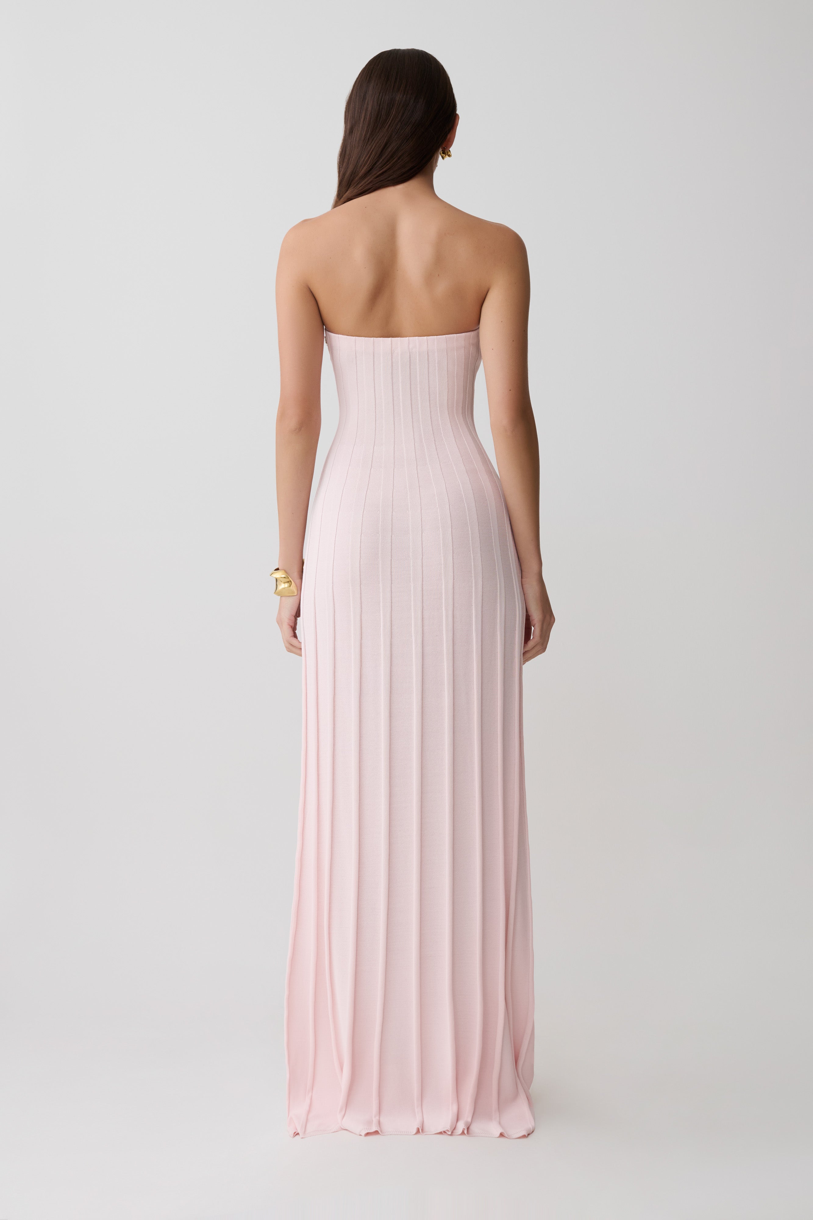 Pia Ribbed Strapless Maxi Dress