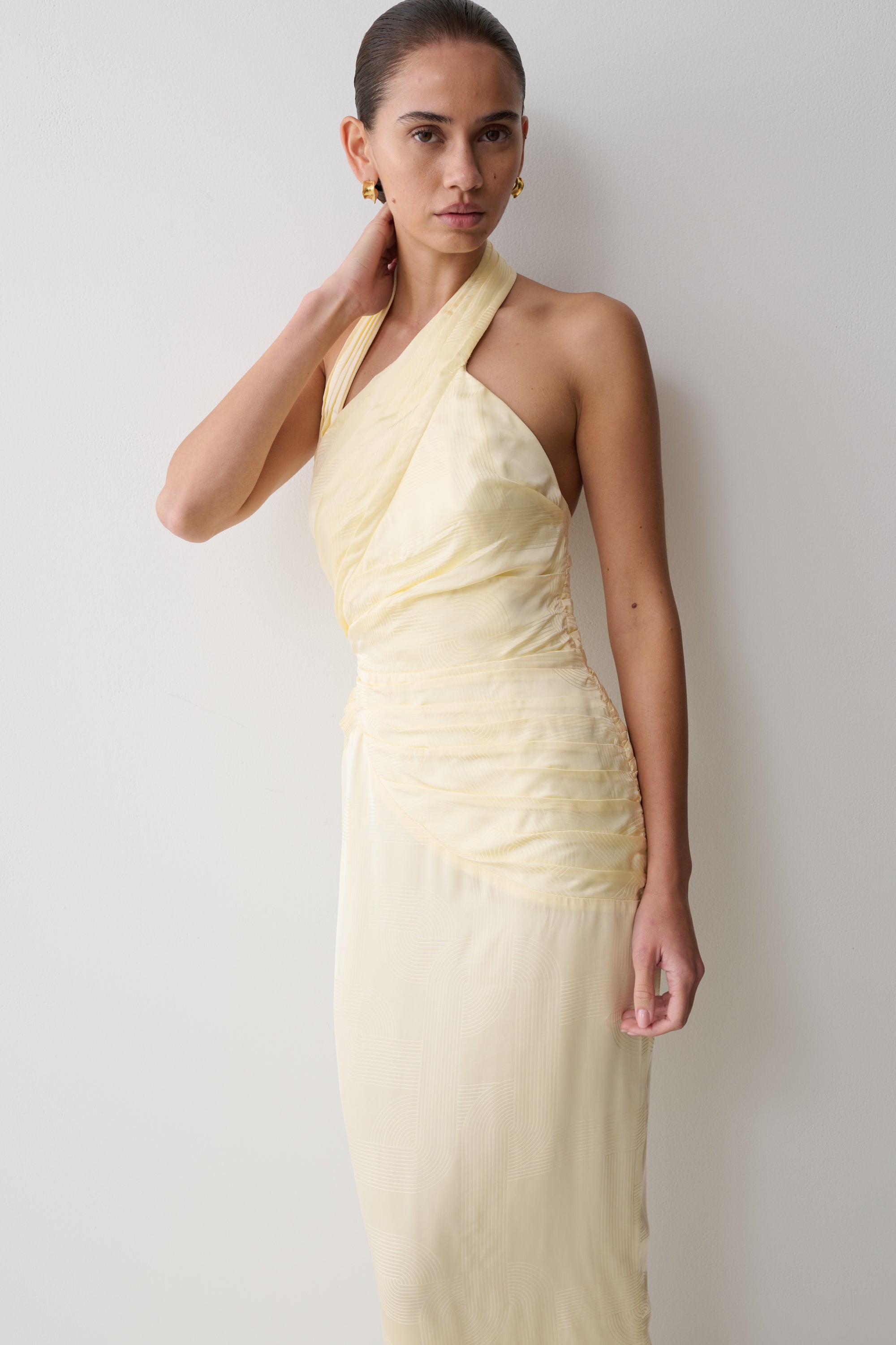 Chiara Halter Satin Maxi Dress
