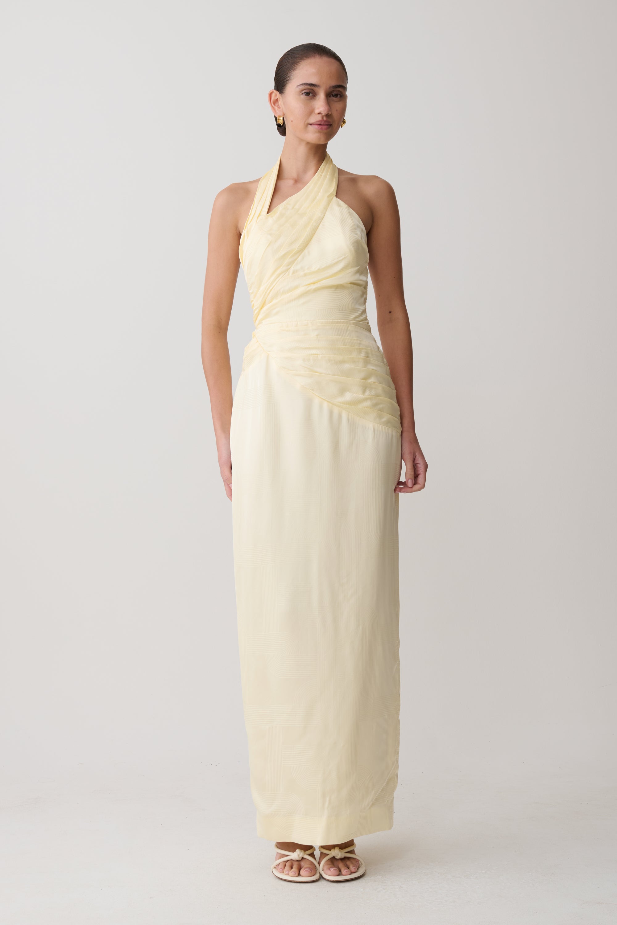 Chiara Halter Satin Maxi Dress