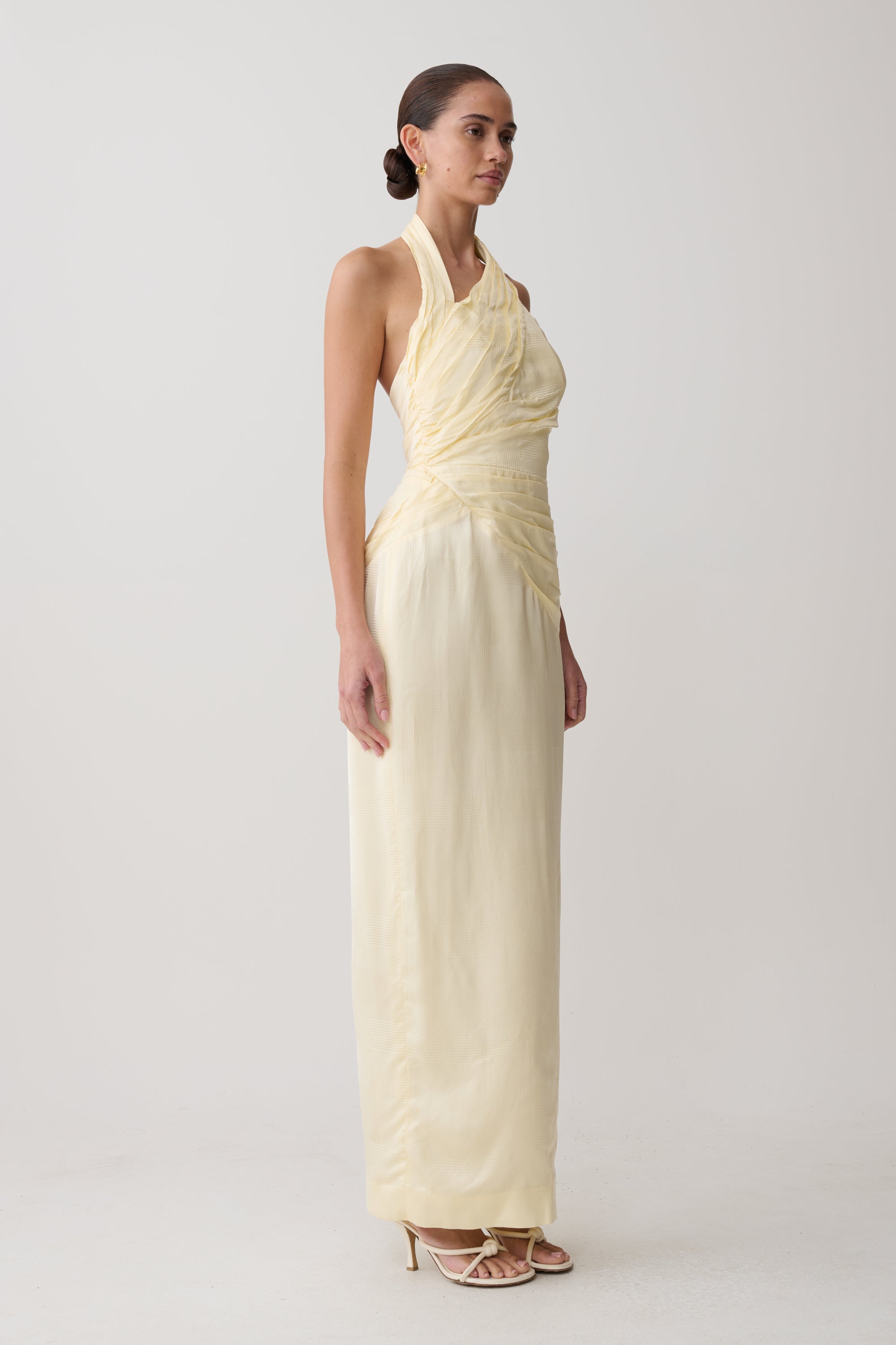 Chiara Halter Satin Maxi Dress