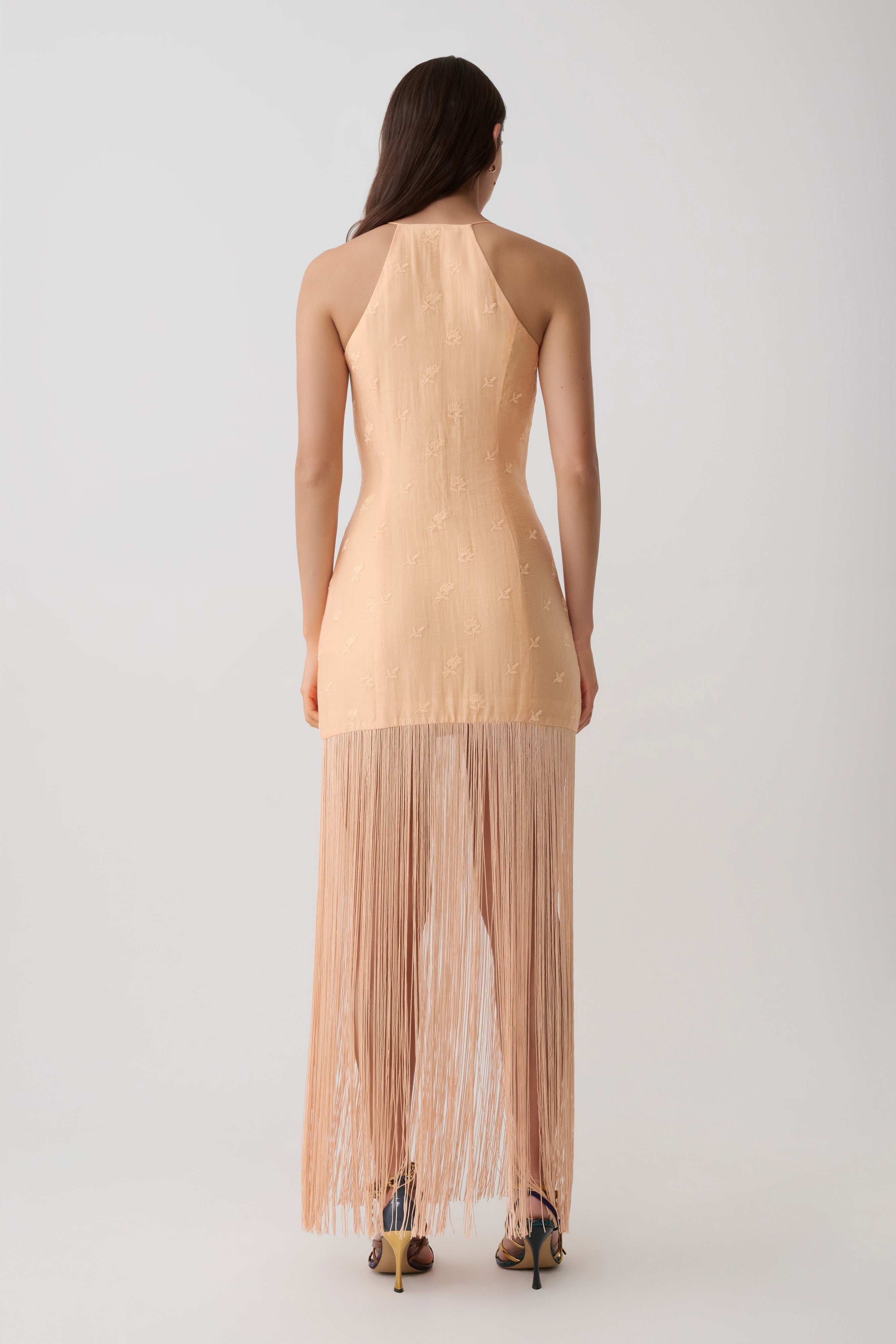 Abigail V Neck Fringe Maxi Dress