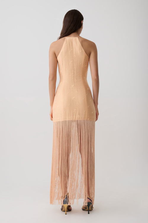 Abigail V Neck Fringe Maxi Dress