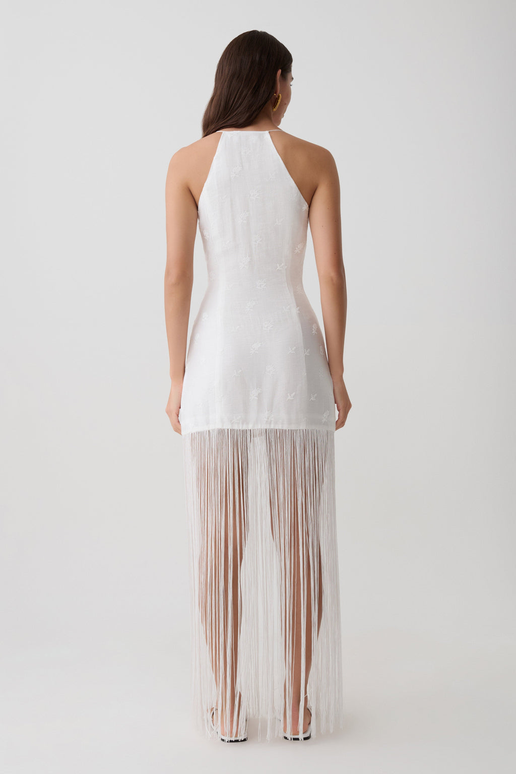Abigail V Neck Fringe Maxi Dress