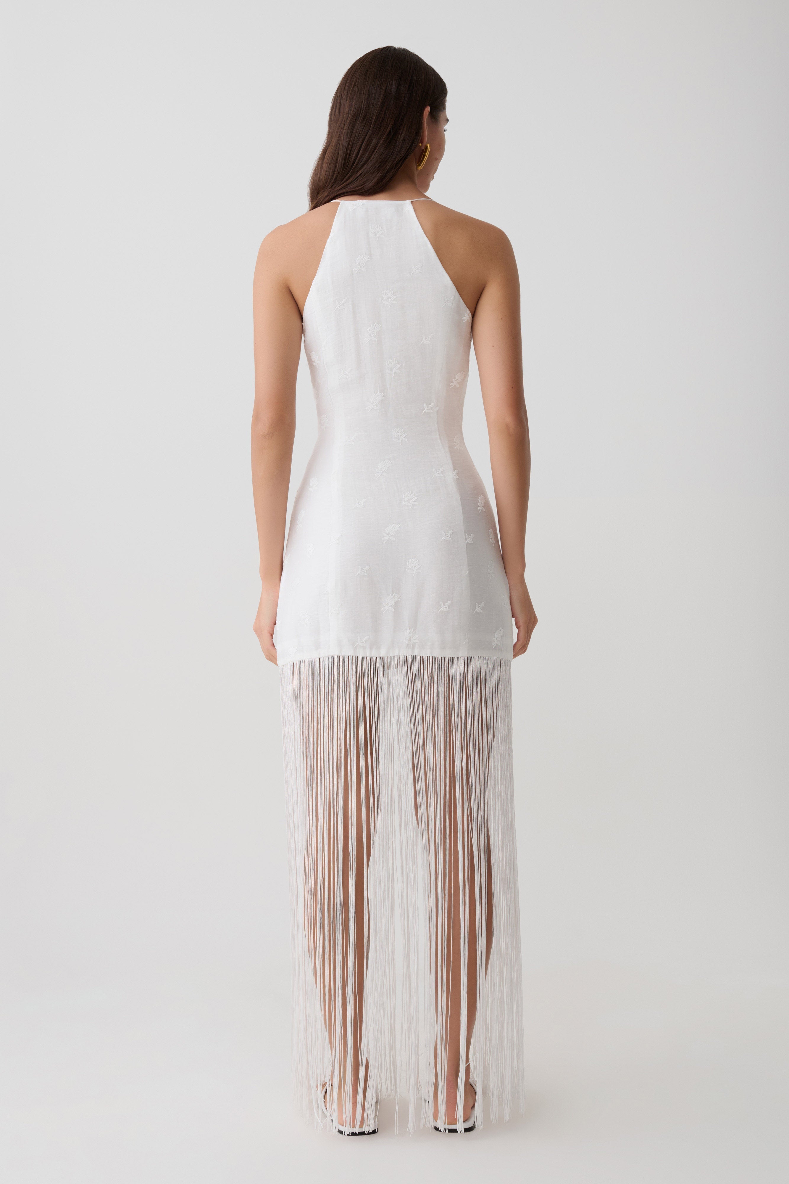 Abigail V Neck Fringe Maxi Dress