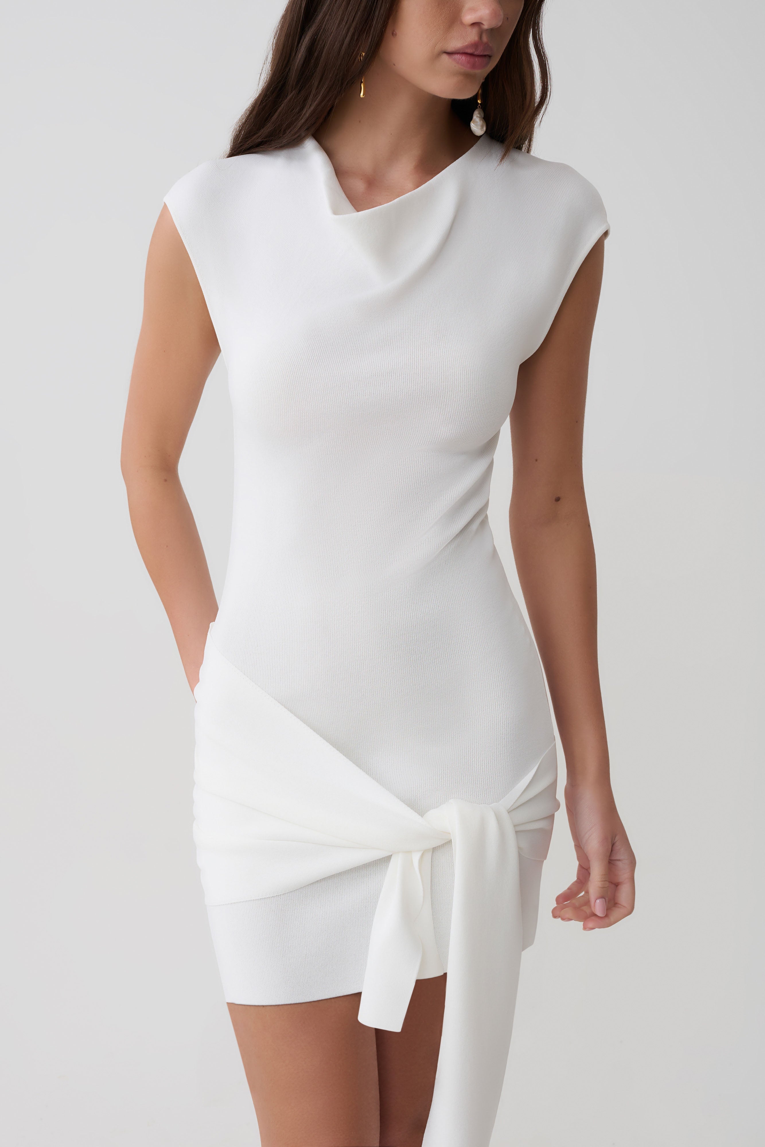 Freida Knit Mini Dress With Sash
