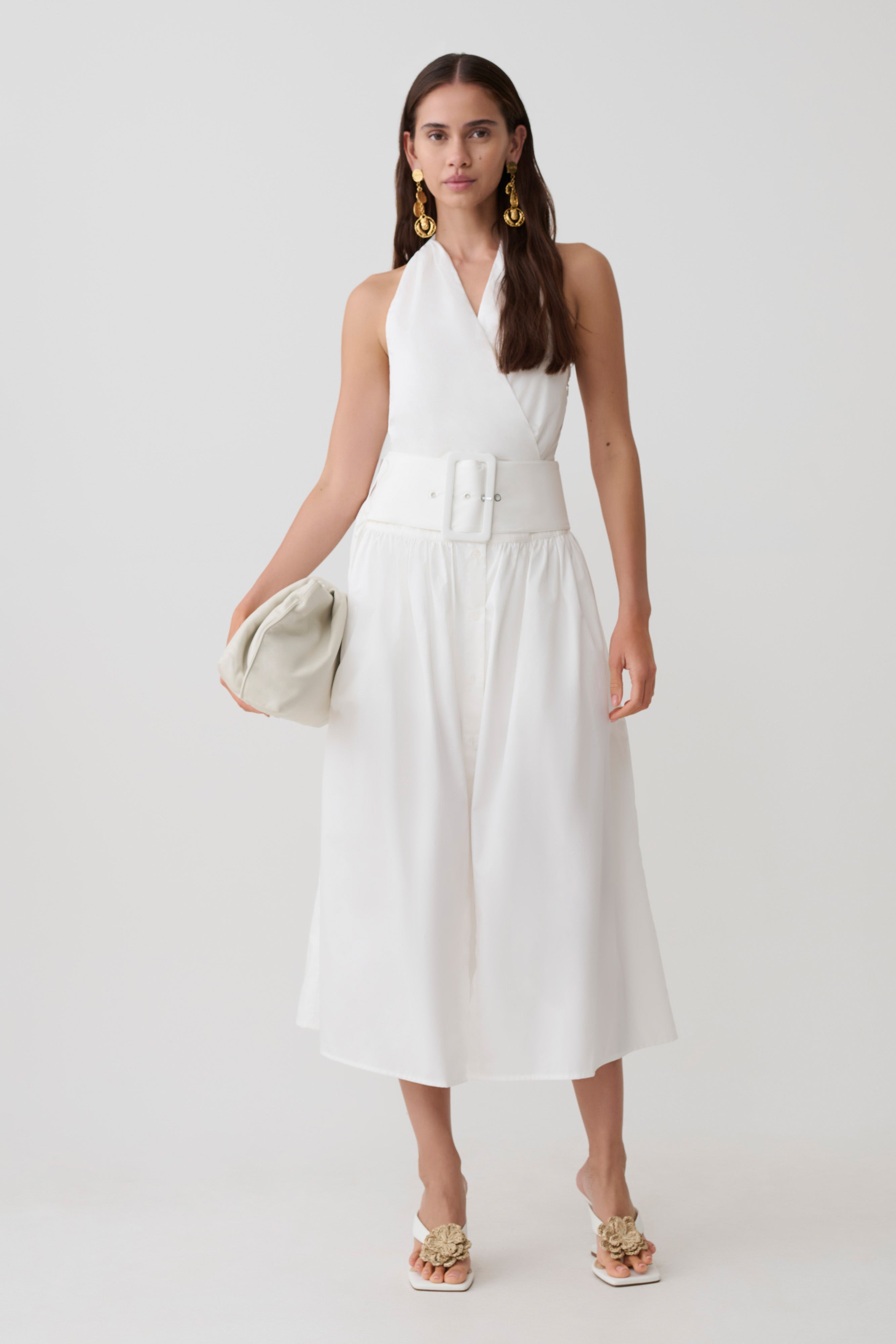 Emery Multi-Wear Cotton Midi Dress in White – Chic&Drifts
