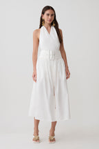 Emery Multi-Wear Cotton Midi Dress in White – Chic&Drifts