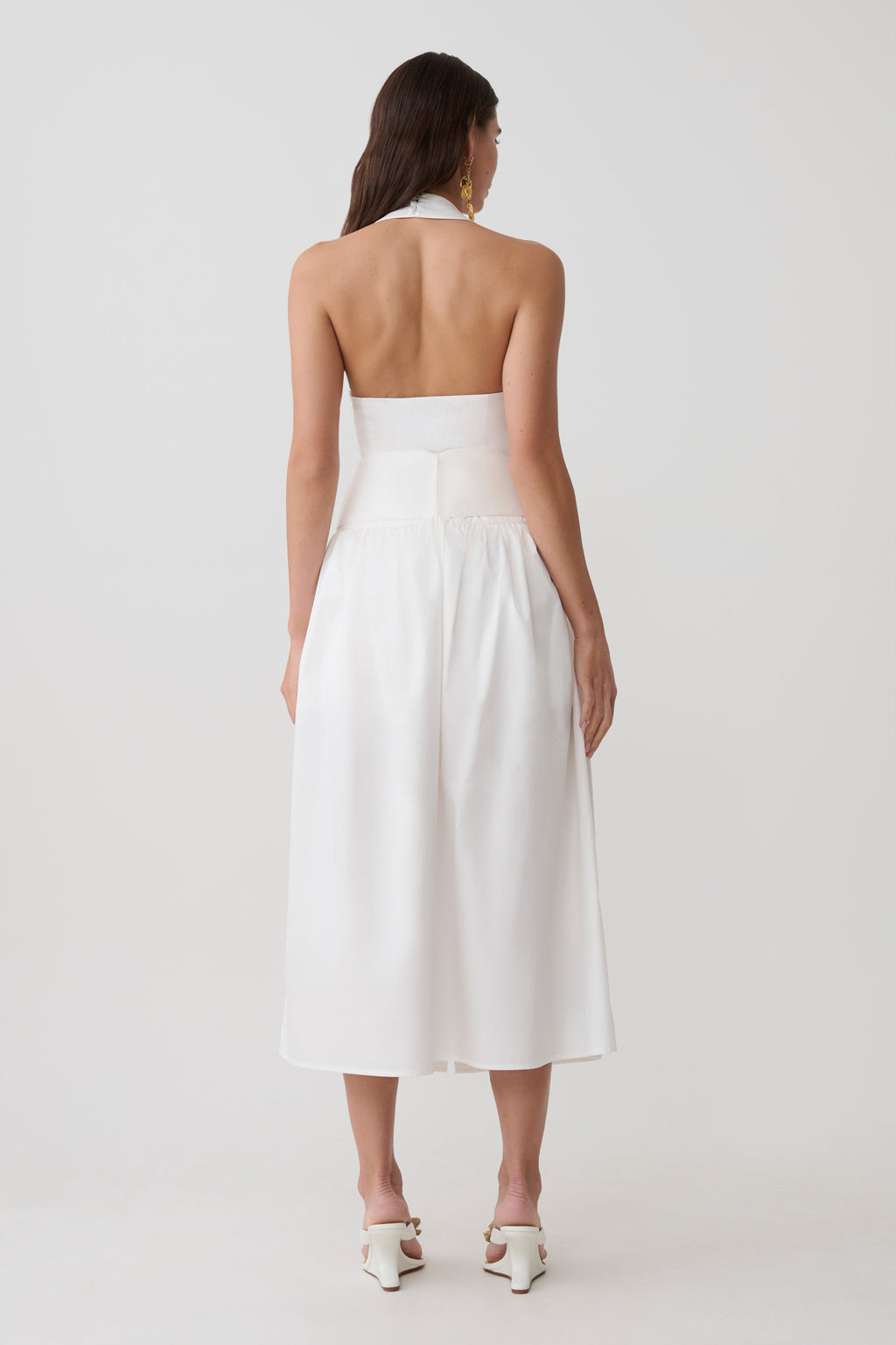 Emery Multi-Wear Cotton Midi Dress in White – Chic&Drifts