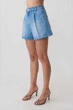 Jace A-Line Denim Shorts in Summer Blue – Chic&Drifts