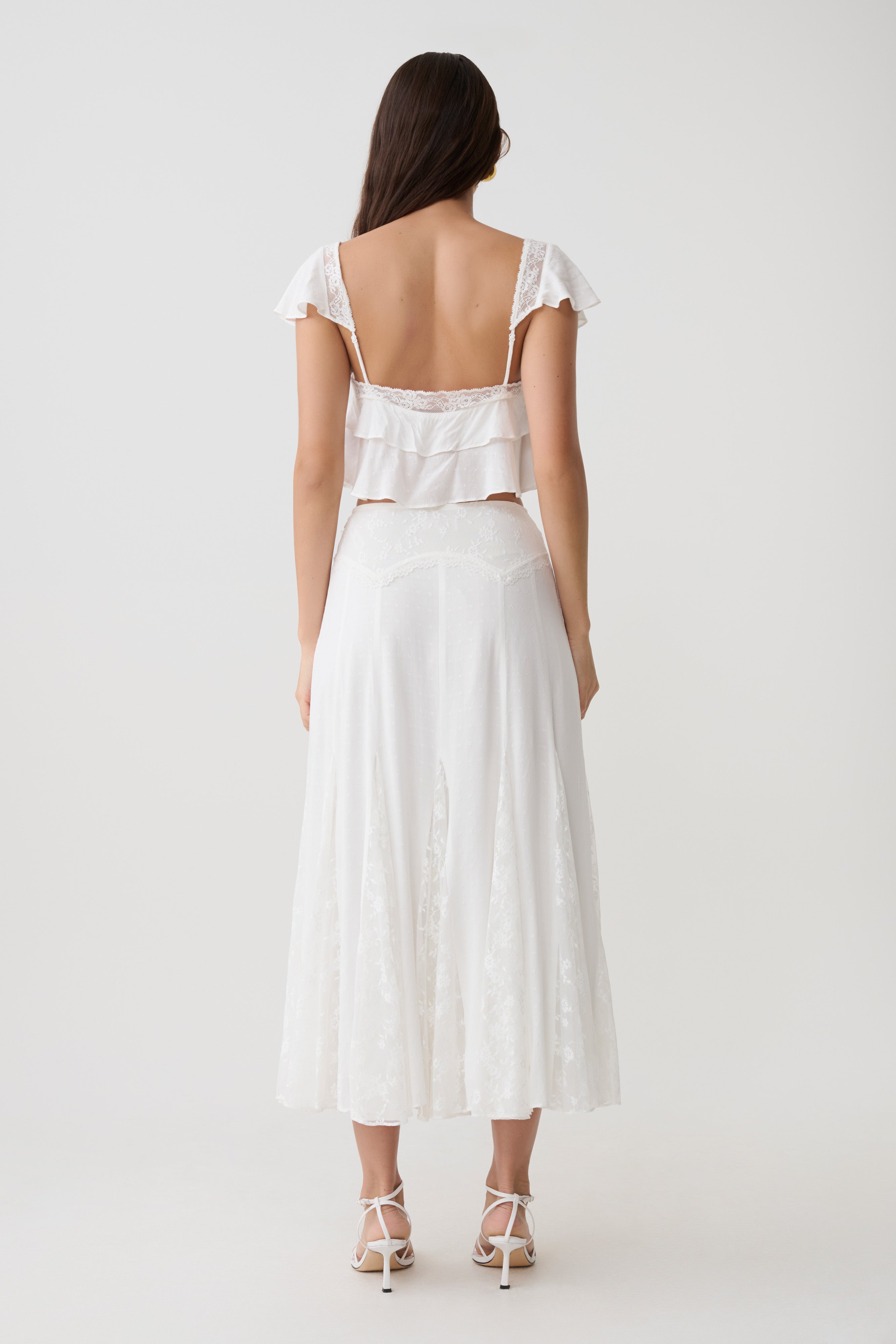 Skylar Lace Panelled Midi Skirt