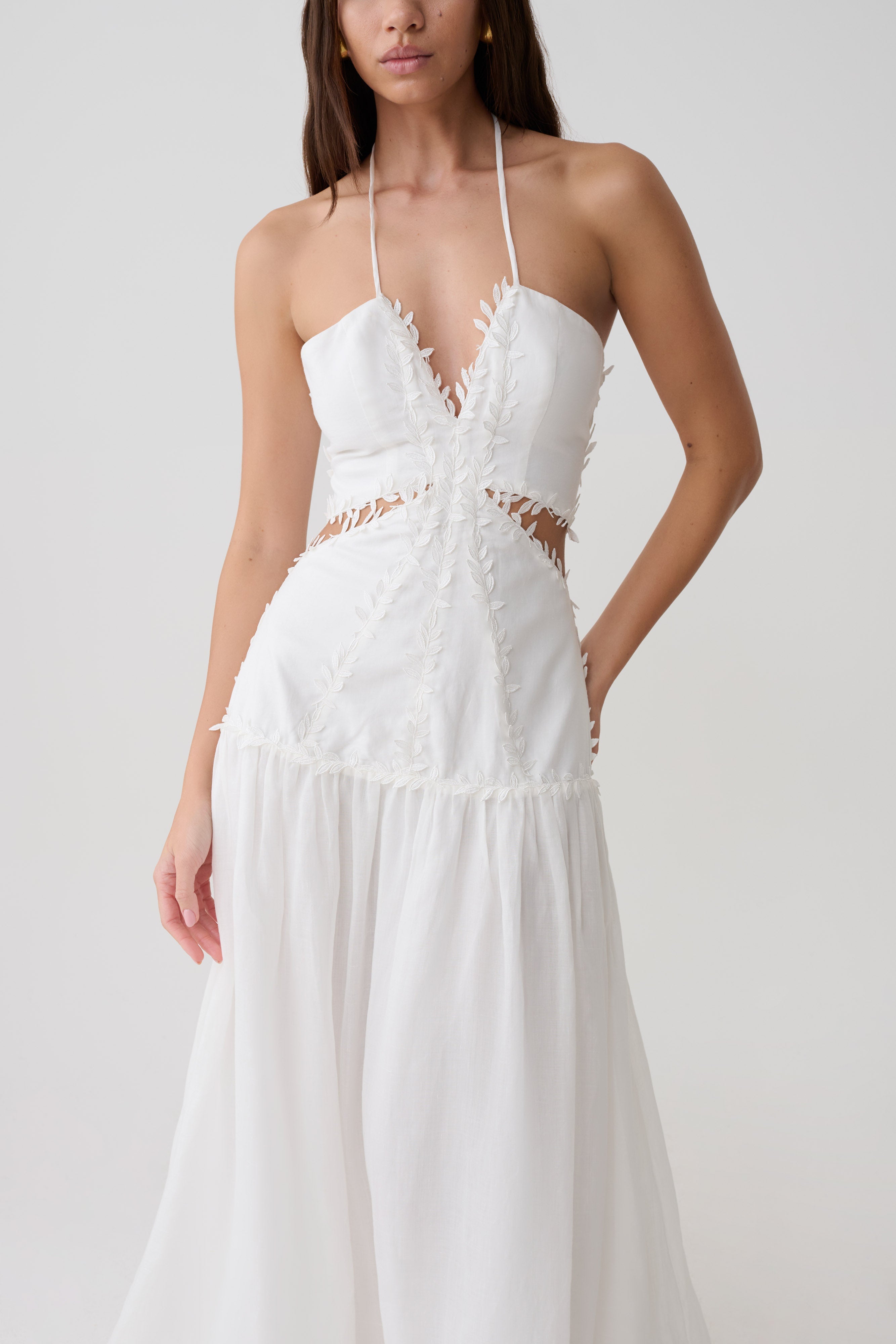 Fiona Linen Halter Maxi Dress