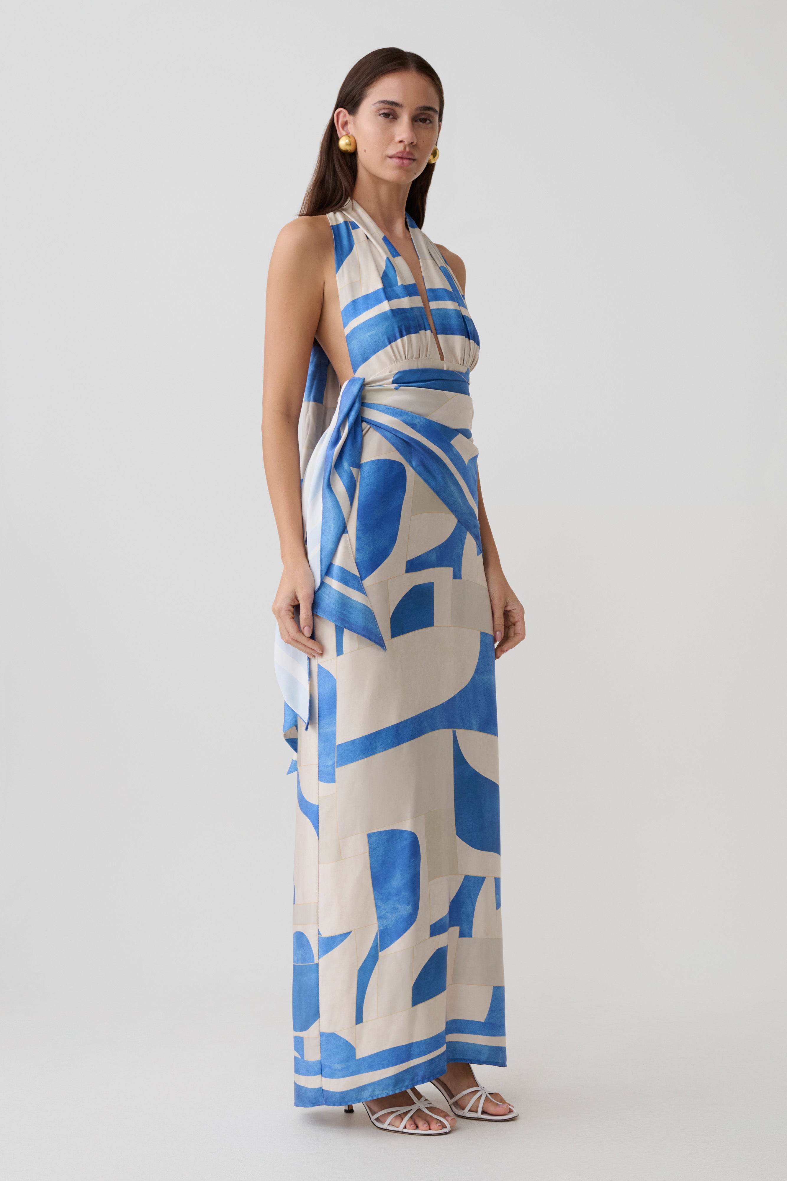 Gianna Satin Halter Maxi Dress