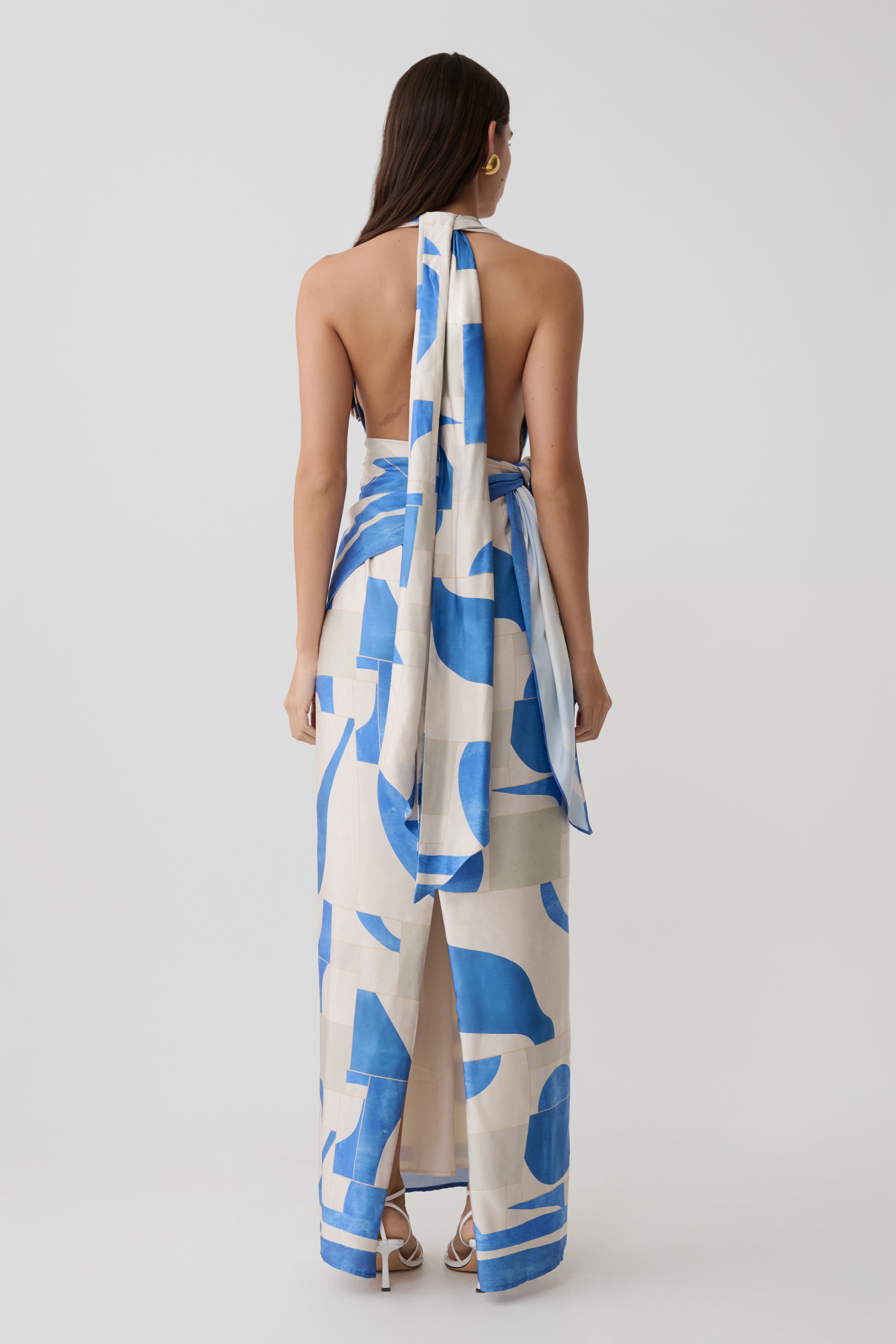 Gianna Satin Halter Maxi Dress