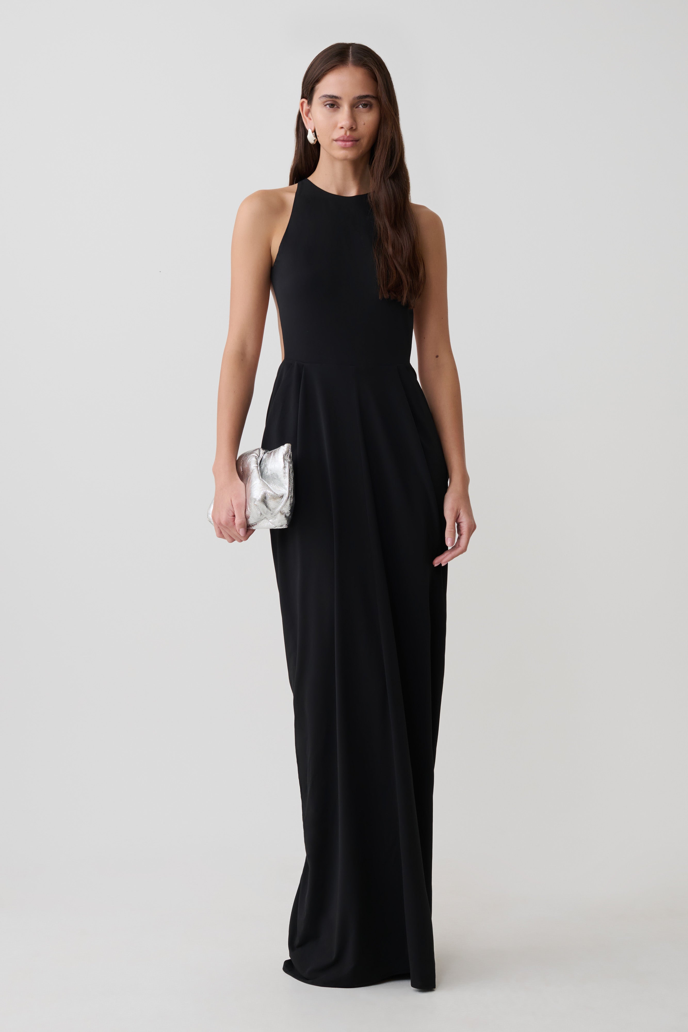 Bahari Low Back Halter Maxi Dress
