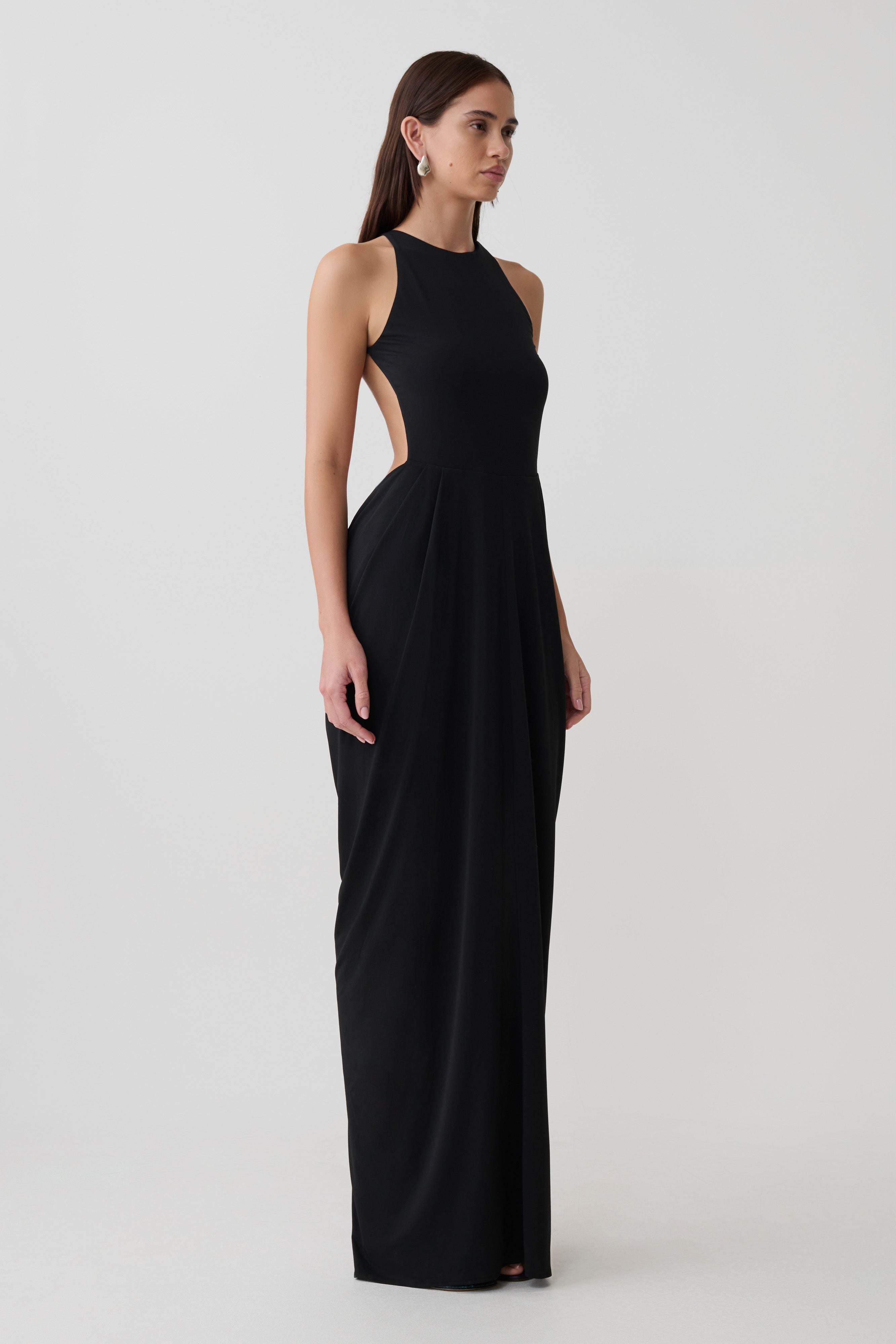 Bahari Low Back Halter Maxi Dress