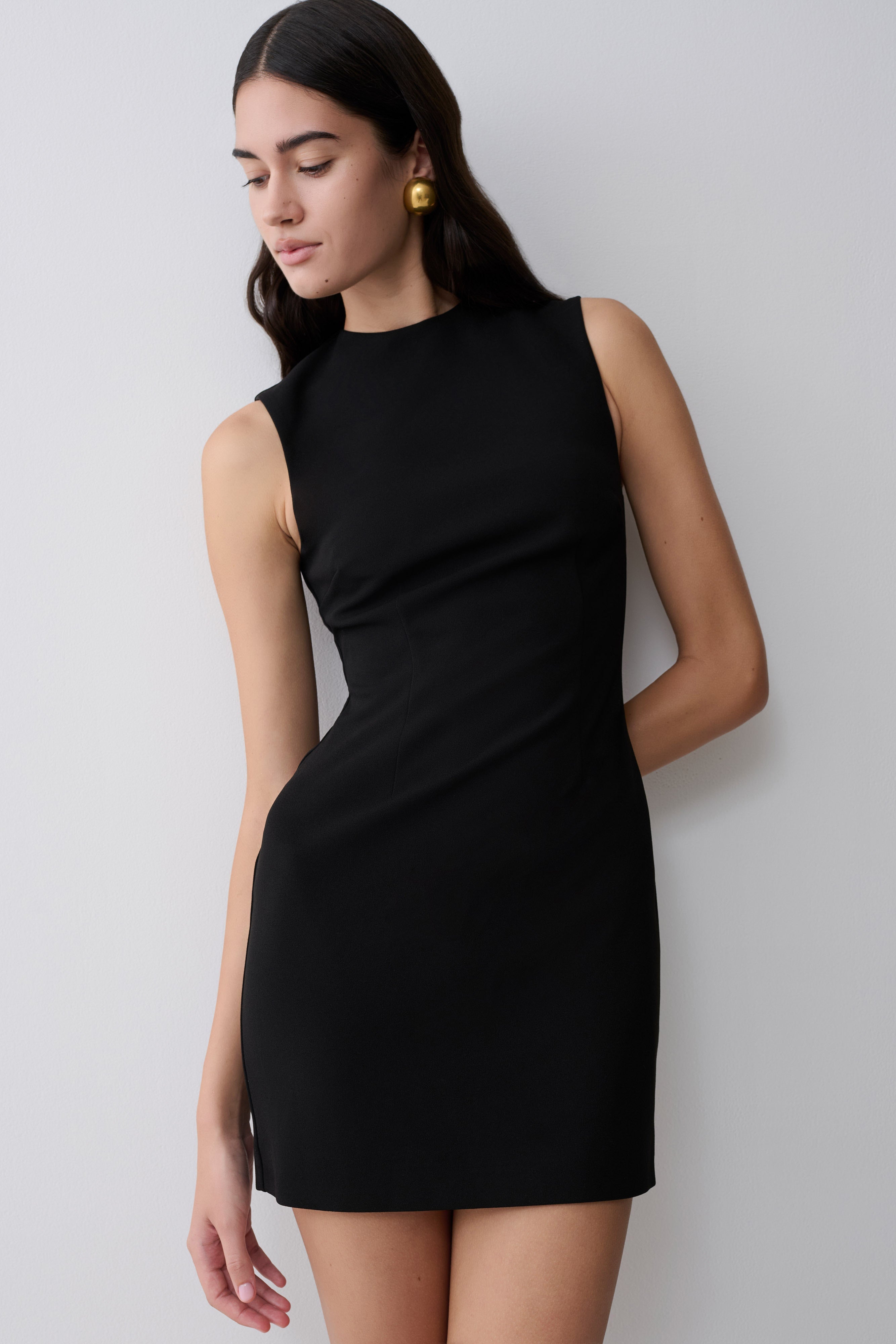Fion Sleeveless Stretch Crepe Mini Dress