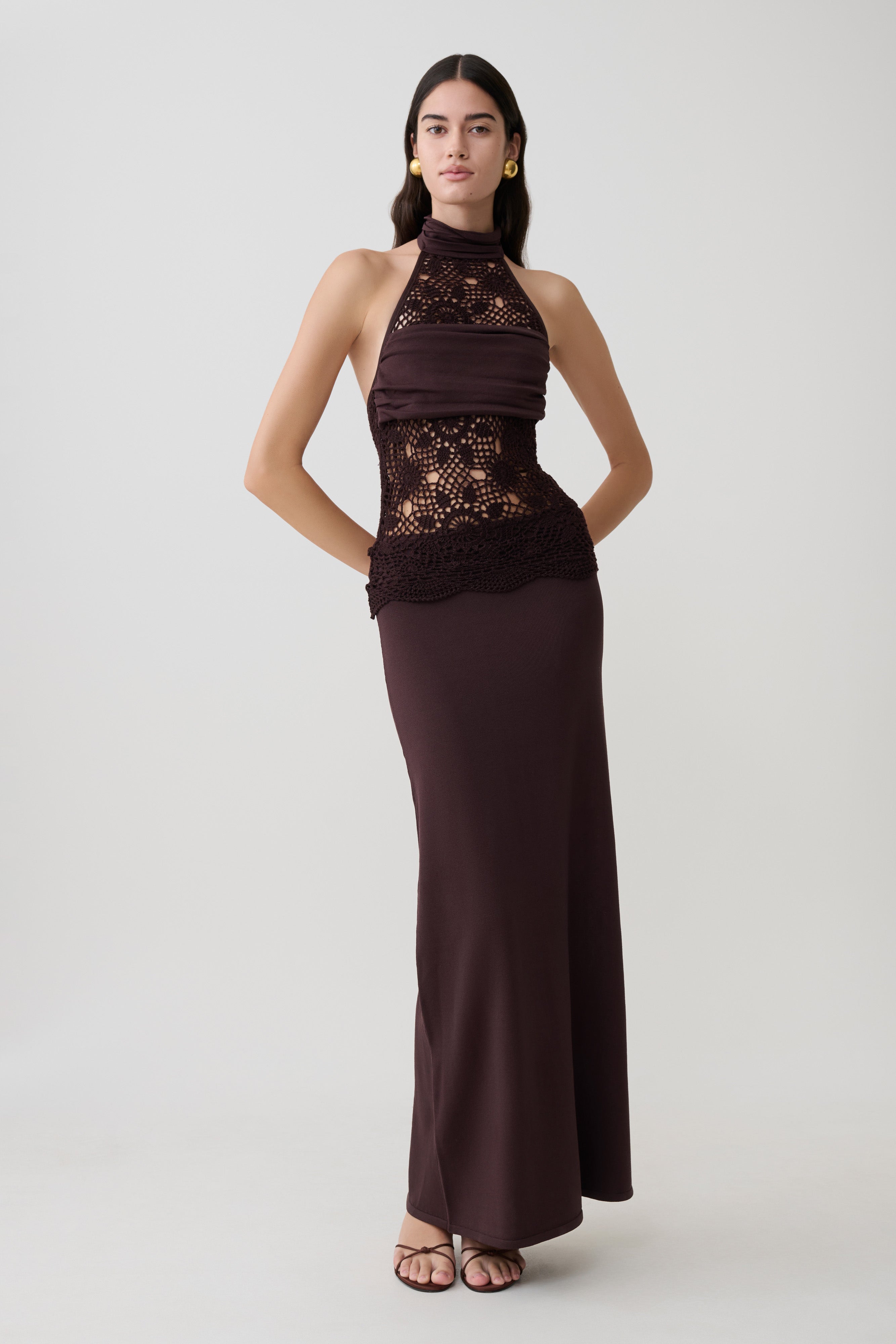 Tessie Knit & Crochet Maxi Dress