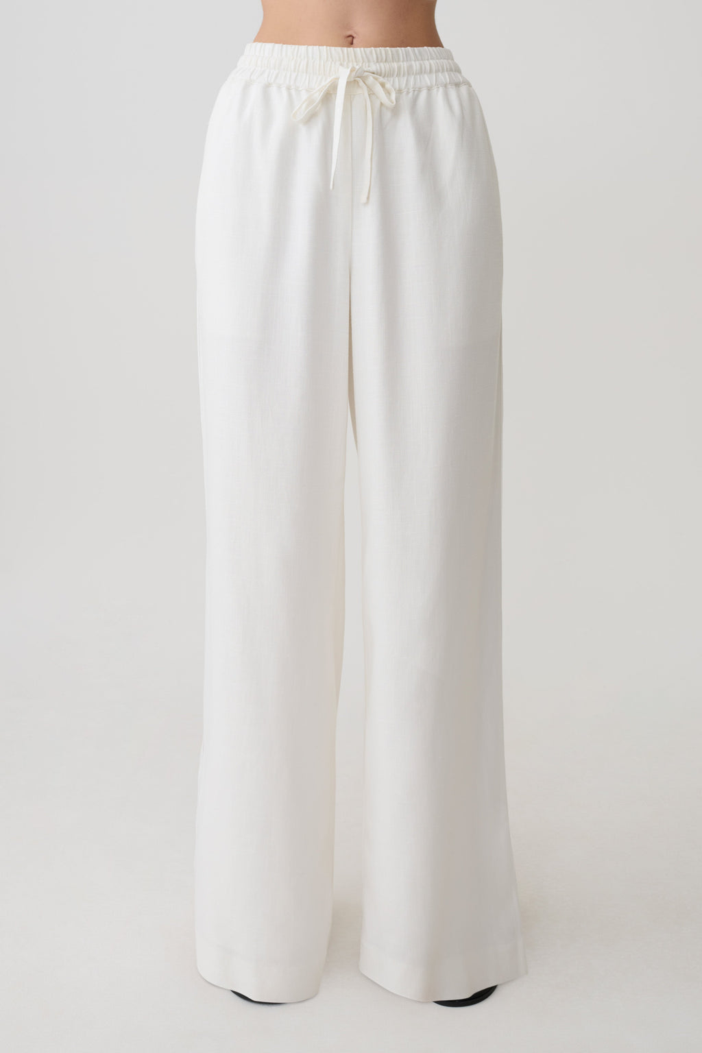 Selena Linen Straight Leg Trouser - White
