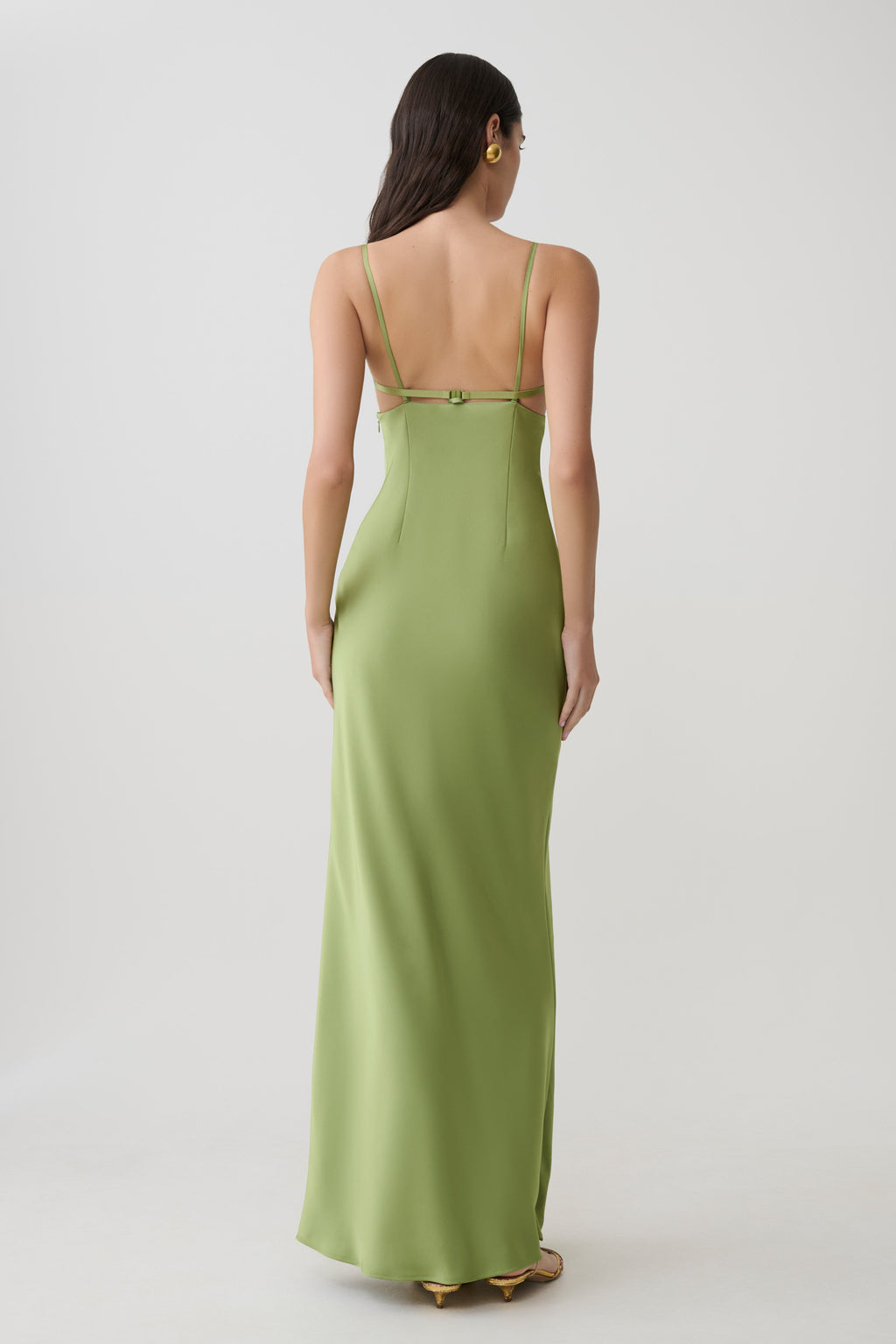 Fiorella Embellished Satin Maxi Dress