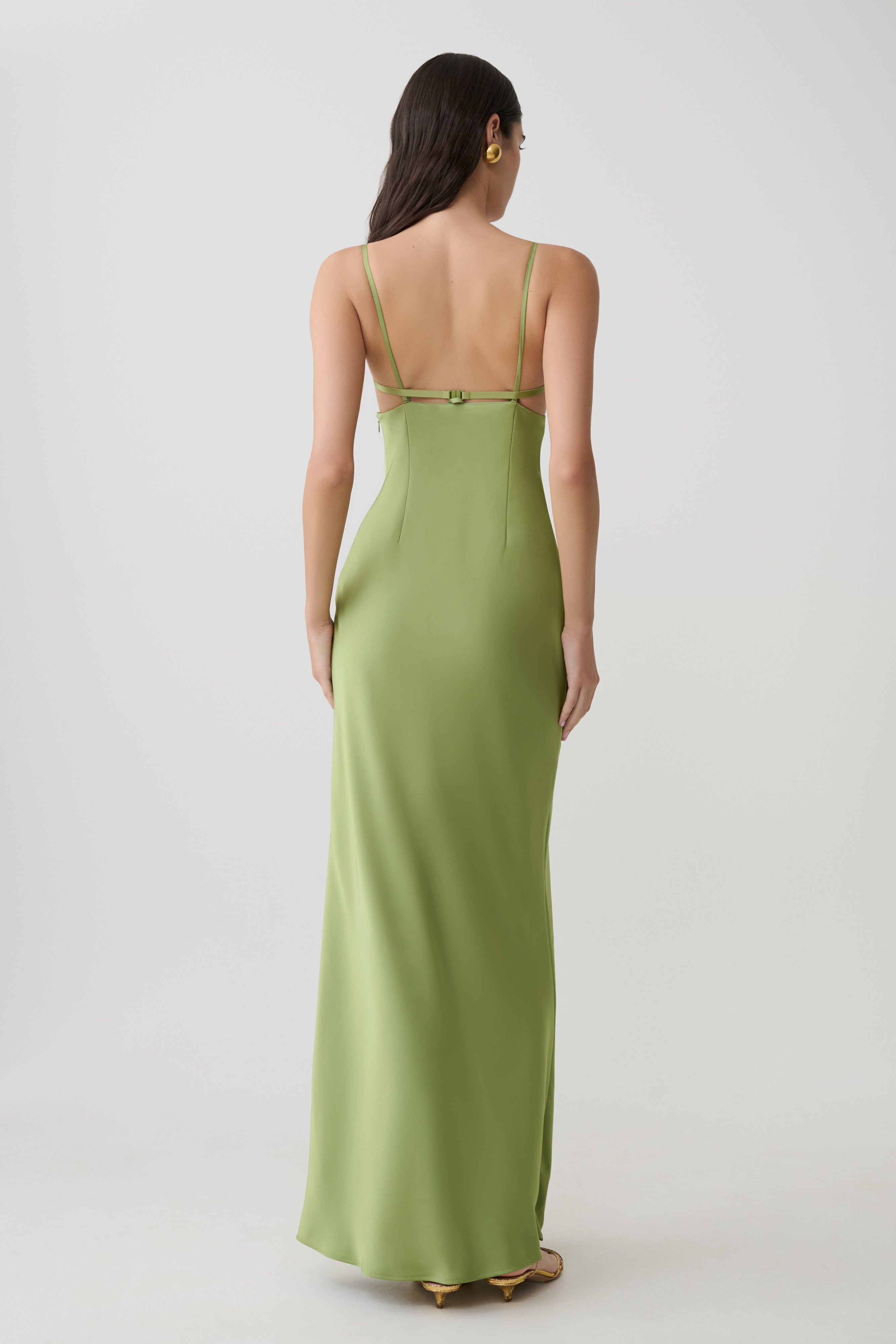 Fiorella Embellished Satin Maxi Dress