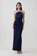 Elina Satin Necklace Maxi Dress