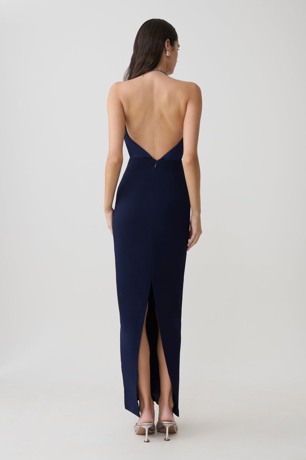 Elina Satin Necklace Maxi Dress