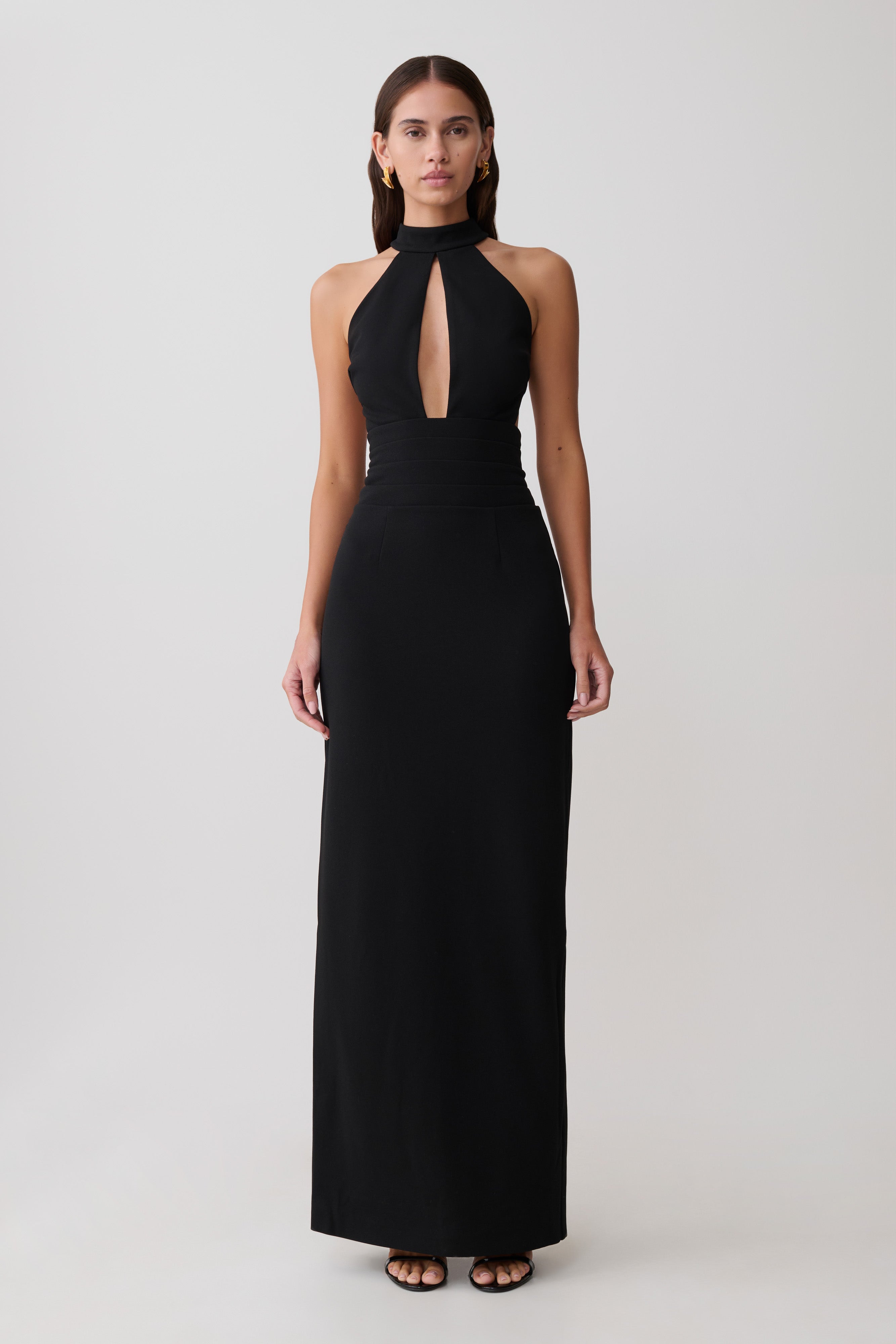 Elan Stretch Crepe Maxi Dress