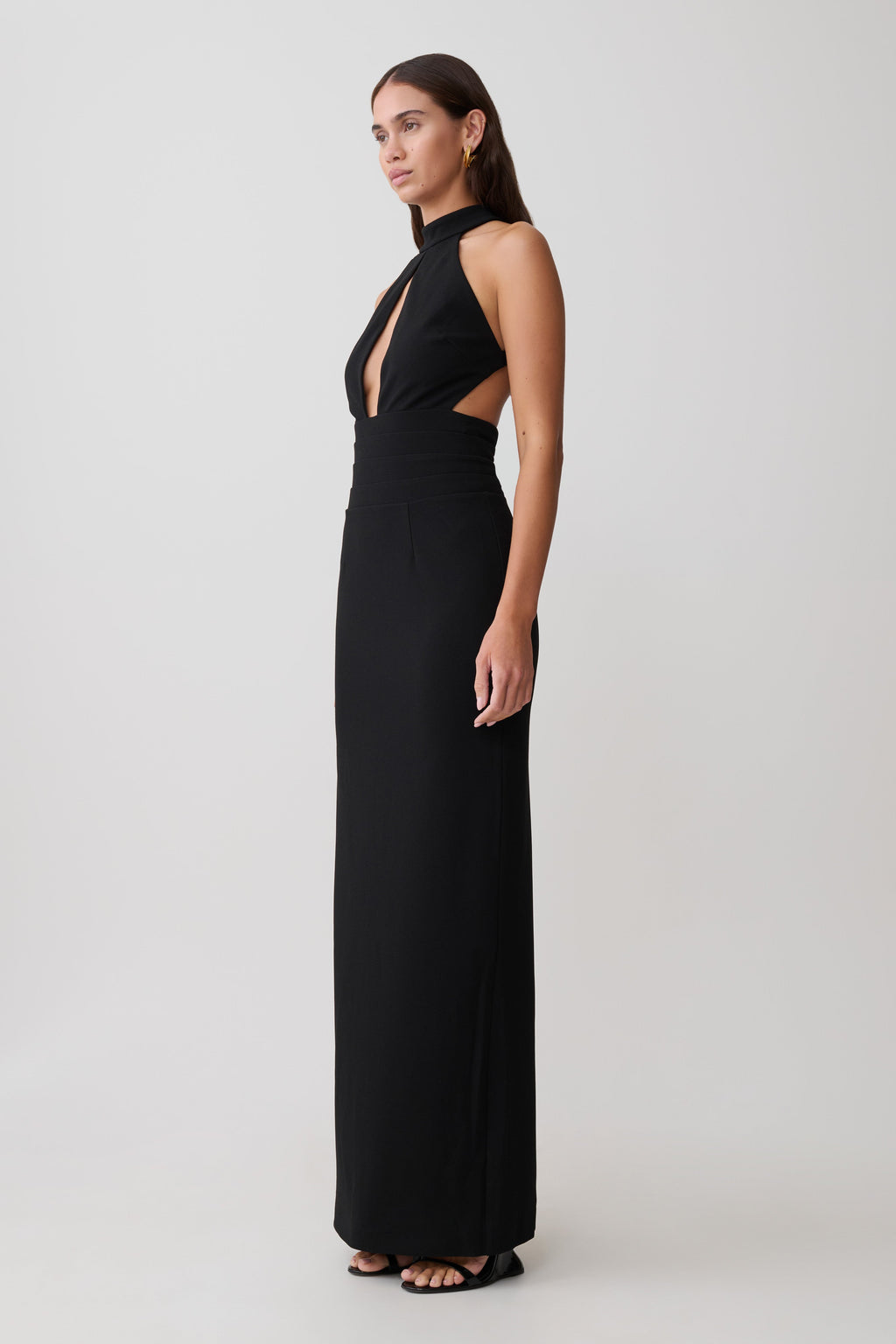 Elan Stretch Crepe Maxi Dress