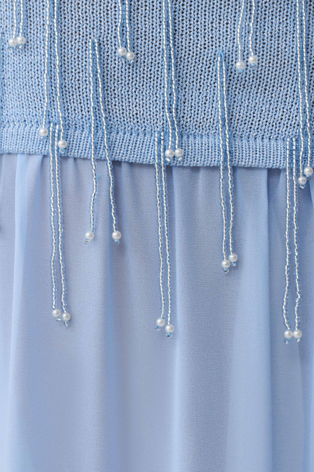 Belinda Beaded Knit & Chiffon Maxi Dress