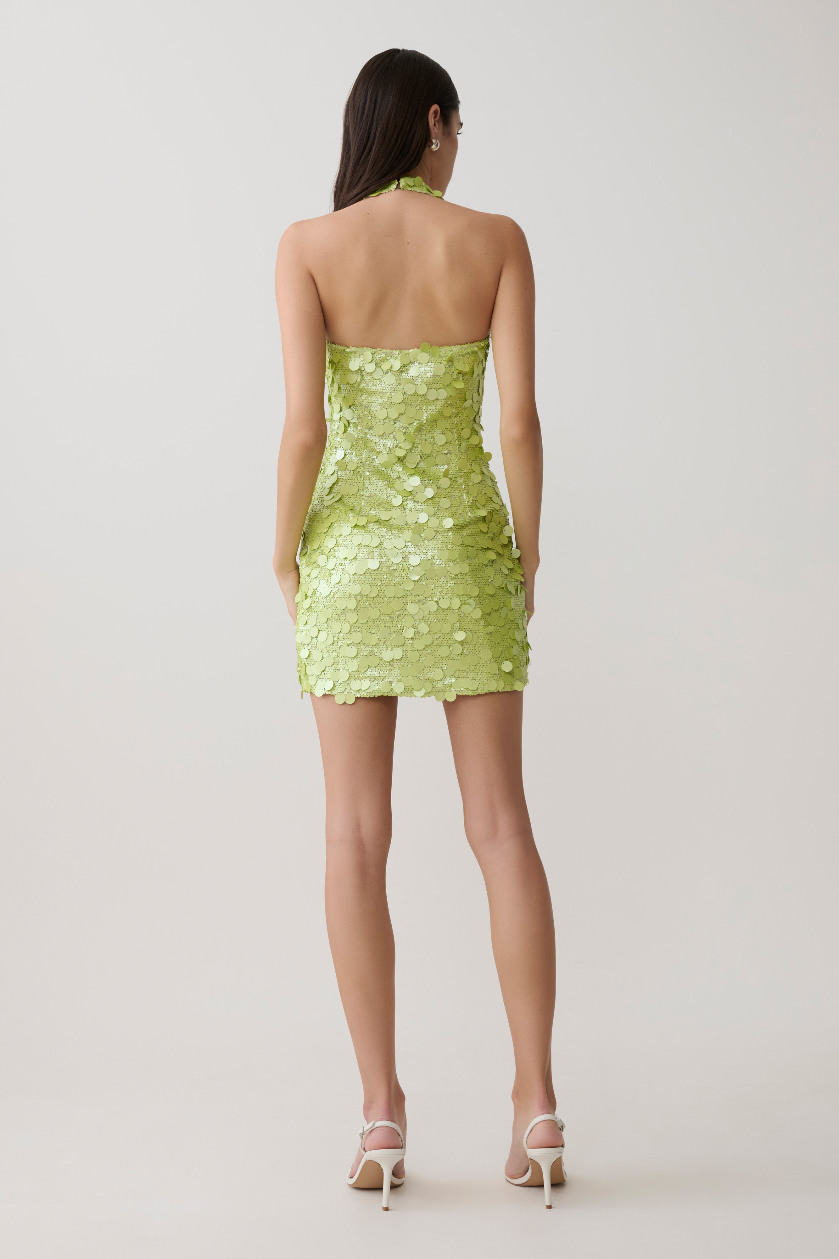 Caralee Sequin Halter Mini Dress