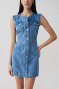Penn Button Front Denim Mini Dress