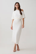Alva Wool Lyocell Draped Midi Dress
