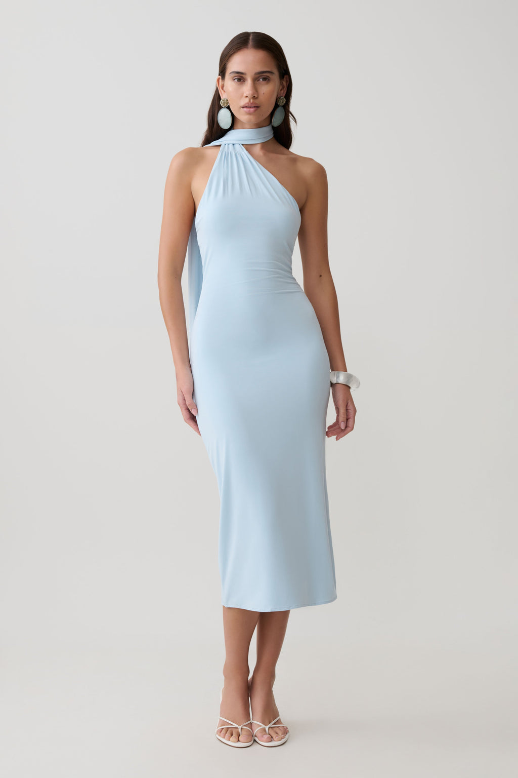Jemma One Shoulder Tie Midi Dress