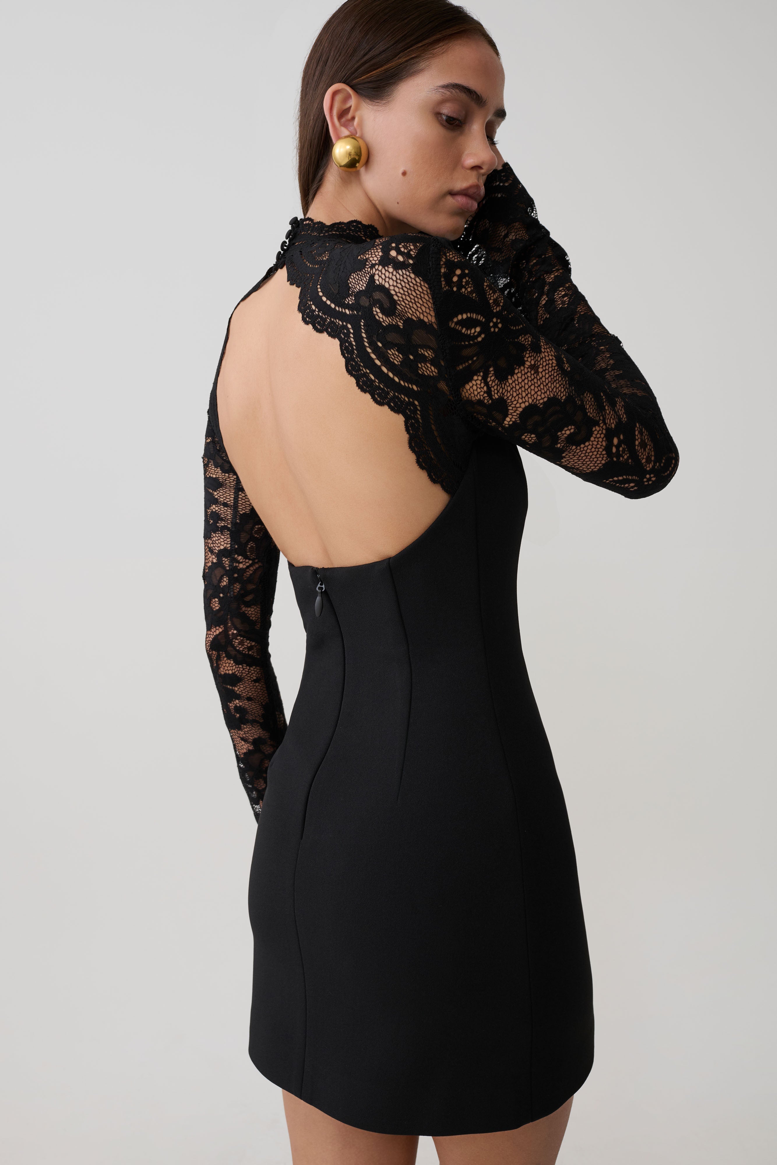 Aurelie Long Sleeve Lace Mini Dress