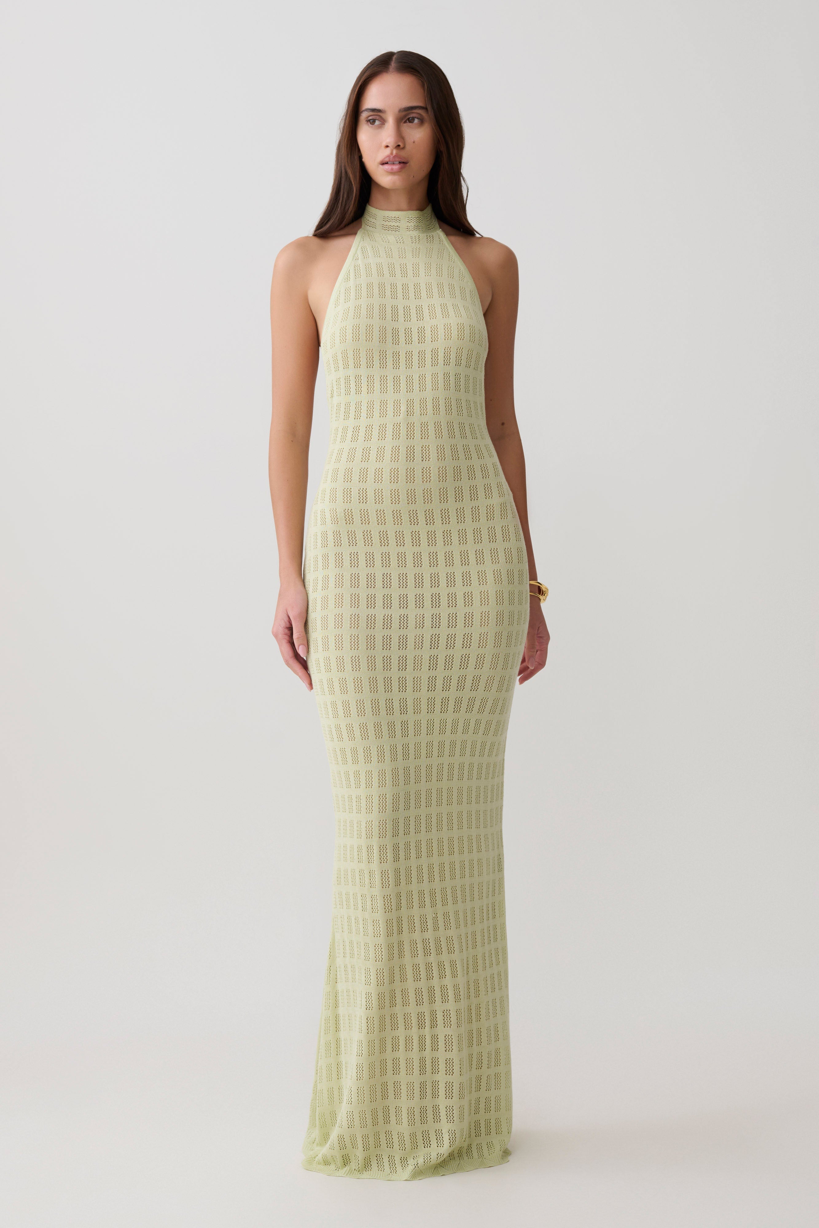 Hayley Halter Knit Maxi Dress
