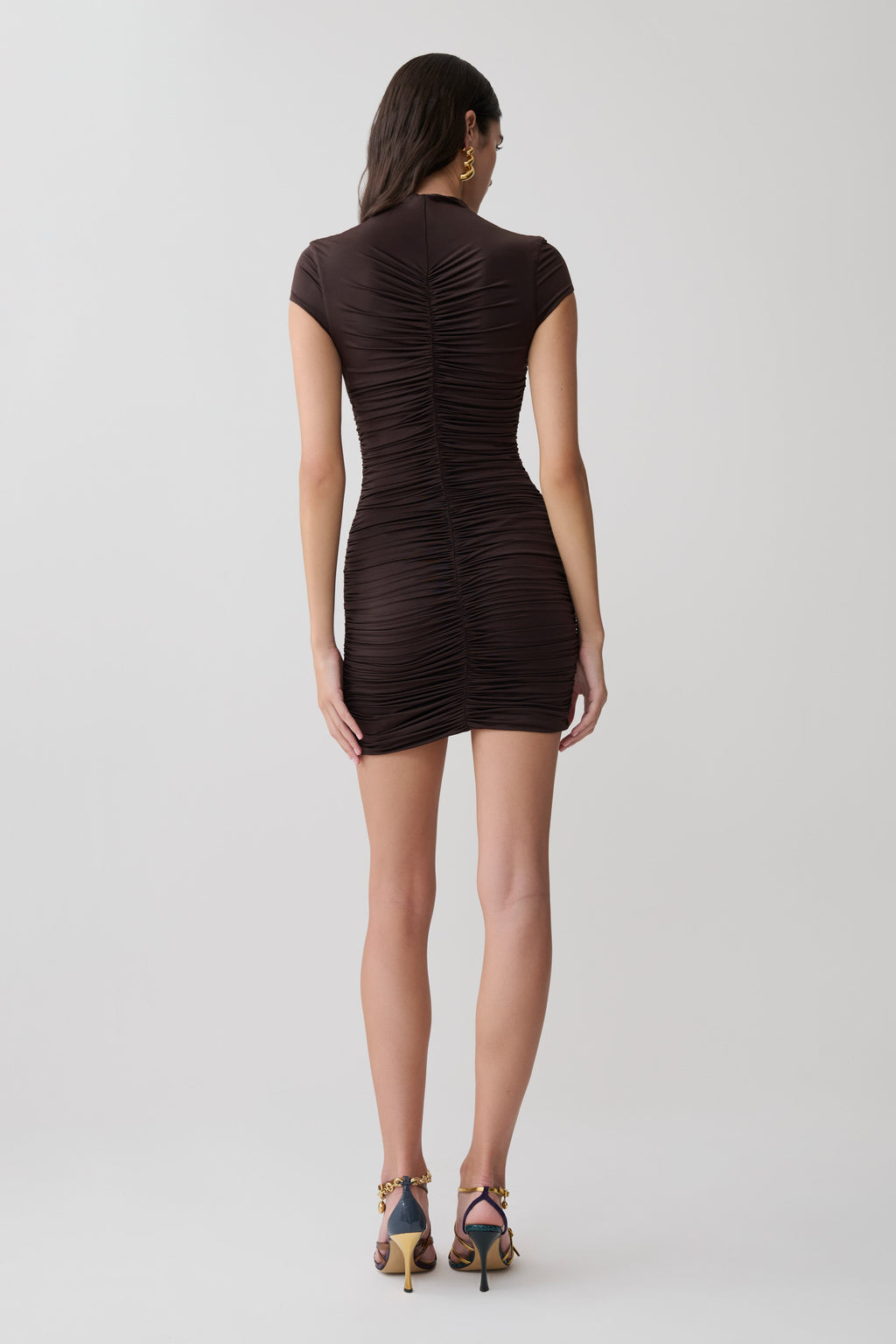 Alphine Gathered Short Sleeve Mini Dress
