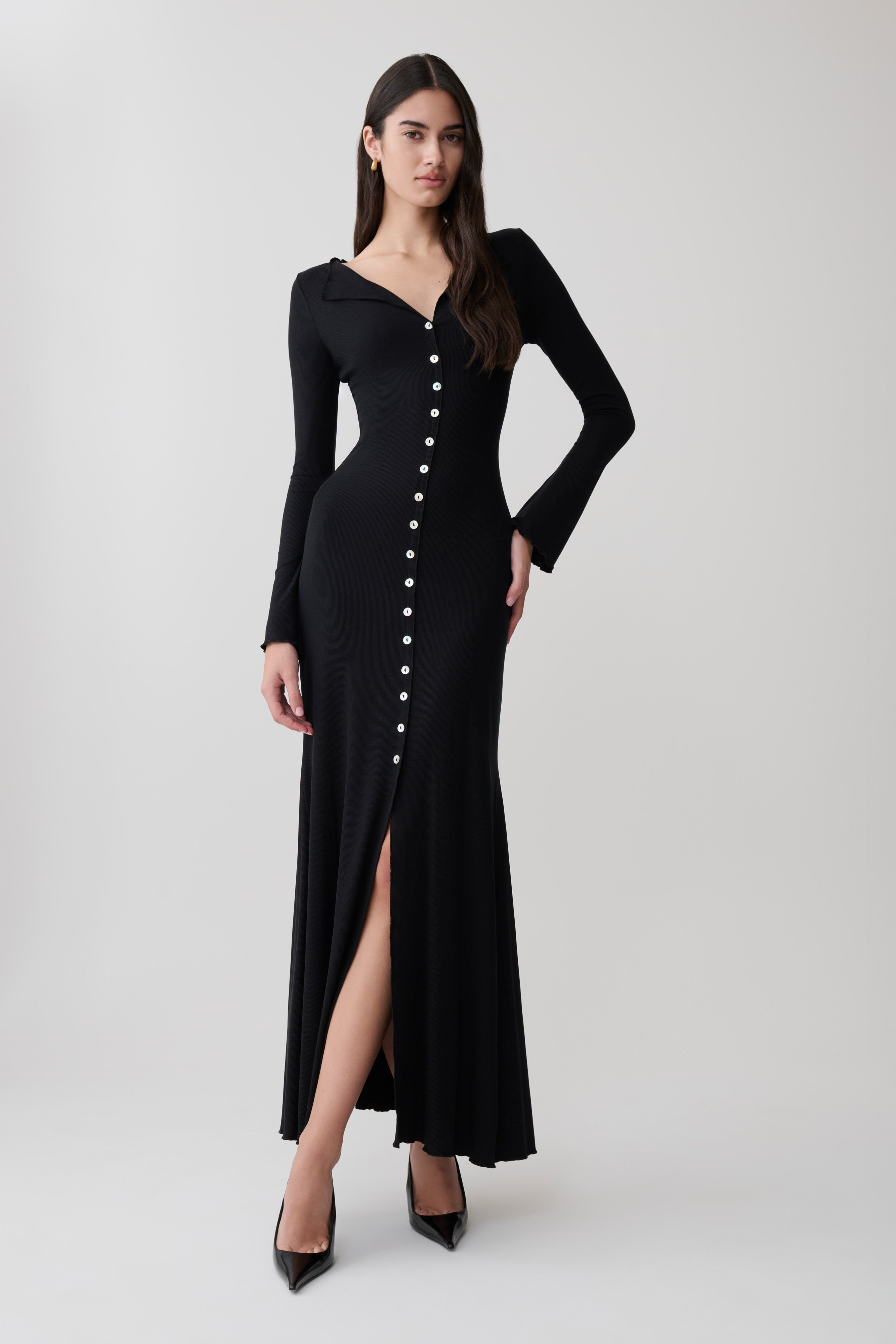 Tanya Buttoned Long Sleeve Maxi Dress