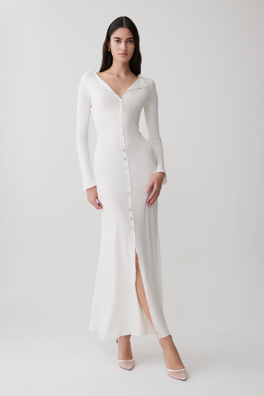 Tanya Buttoned Long Sleeve Maxi Dress