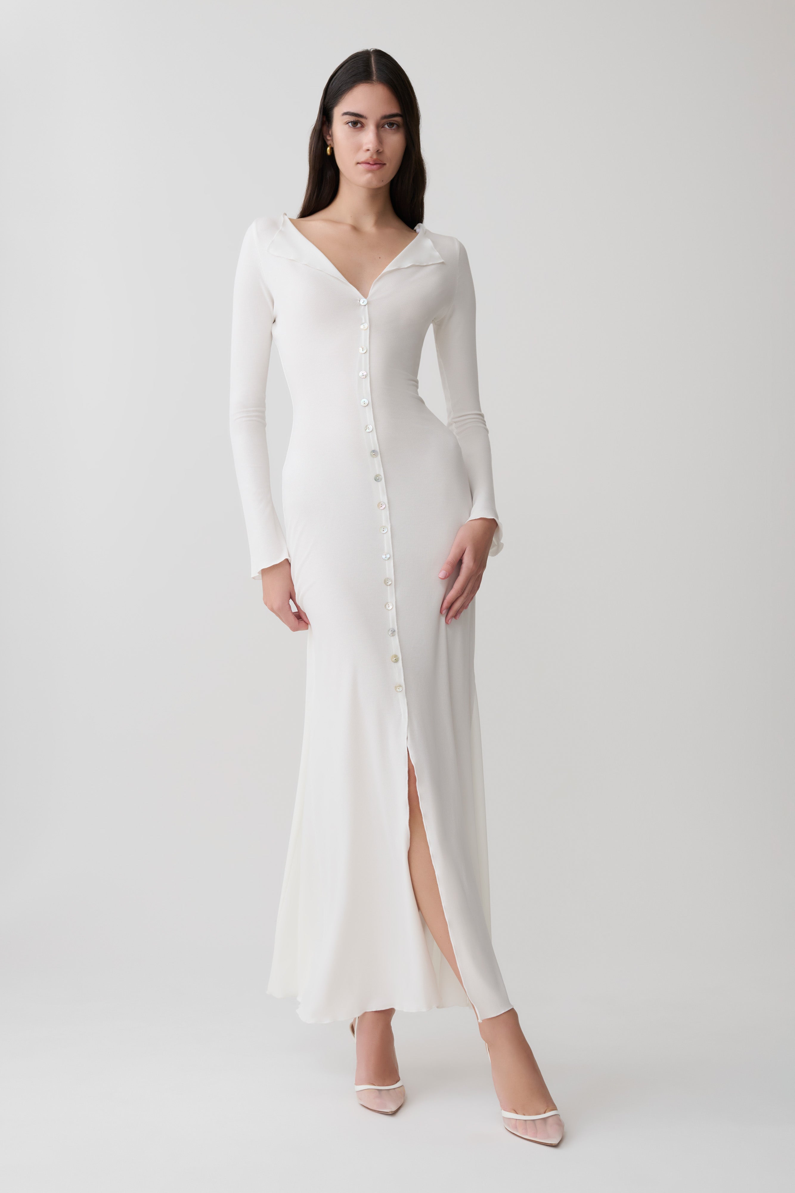 Tanya Buttoned Long Sleeve Maxi Dress