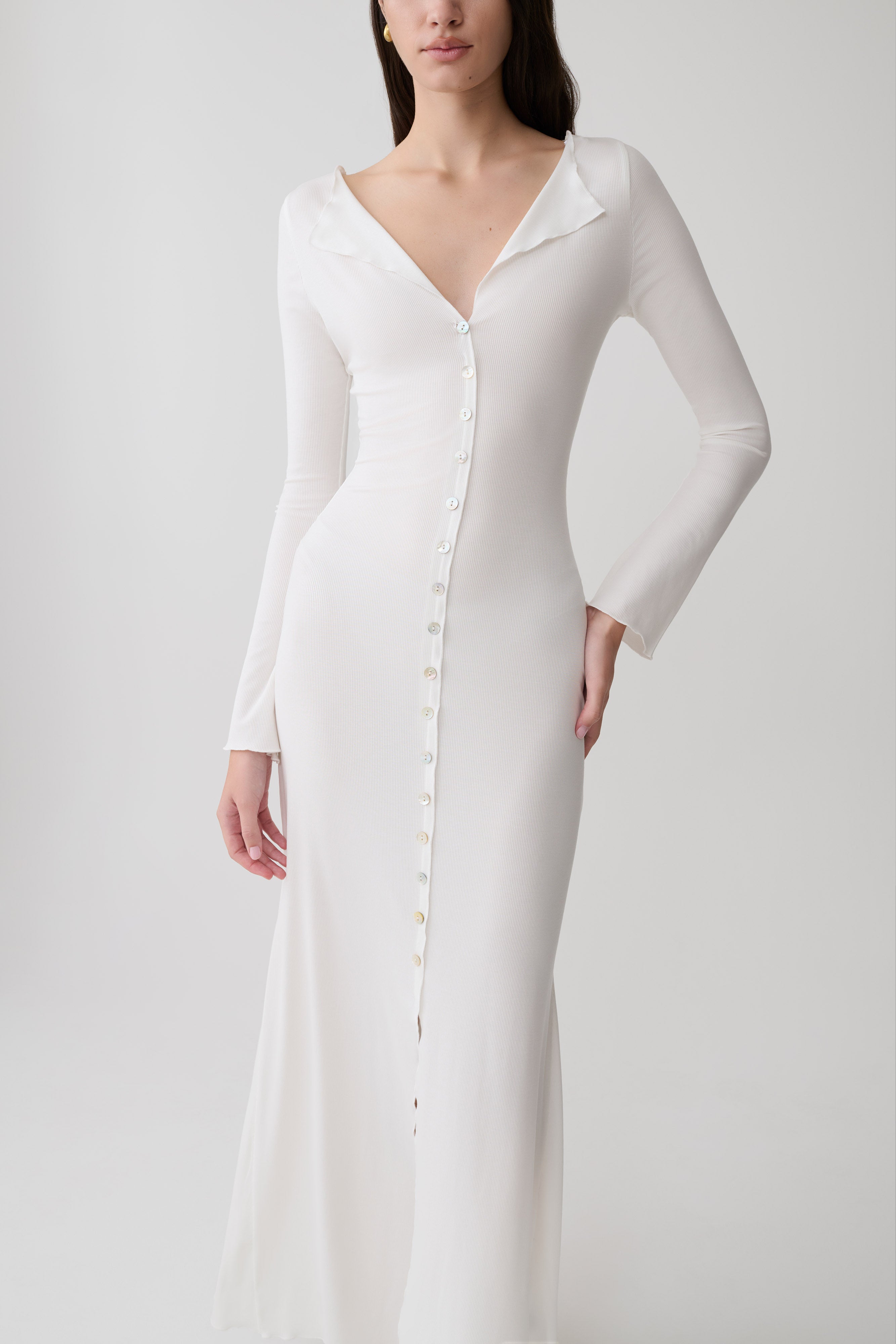 Tanya Buttoned Long Sleeve Maxi Dress