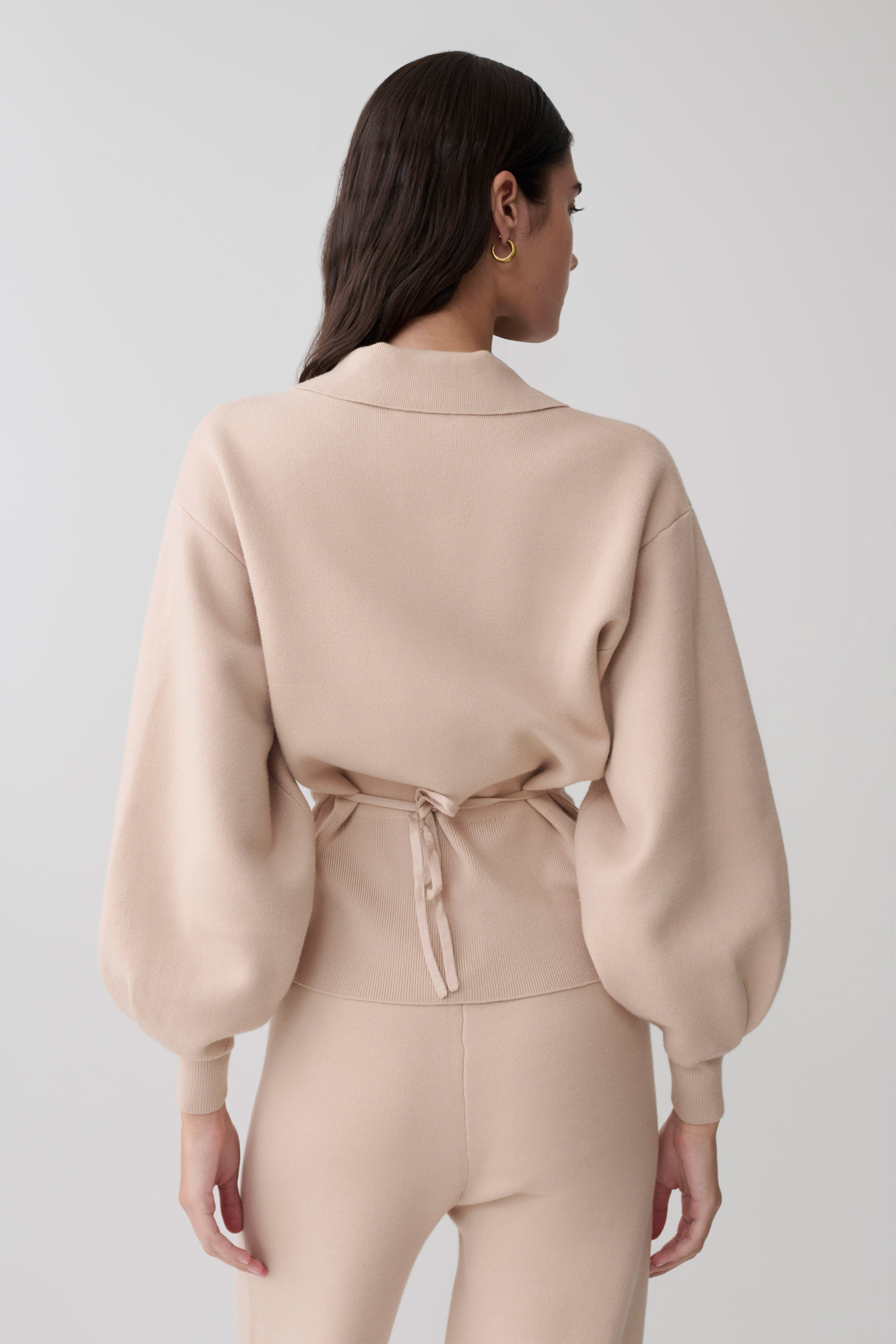 Blaine Knit Blouson Sleeve Cardigan in Oat Marle – Chic&Drifts