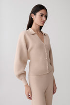 Blaine Knit Blouson Sleeve Cardigan in Oat Marle – Chic&Drifts
