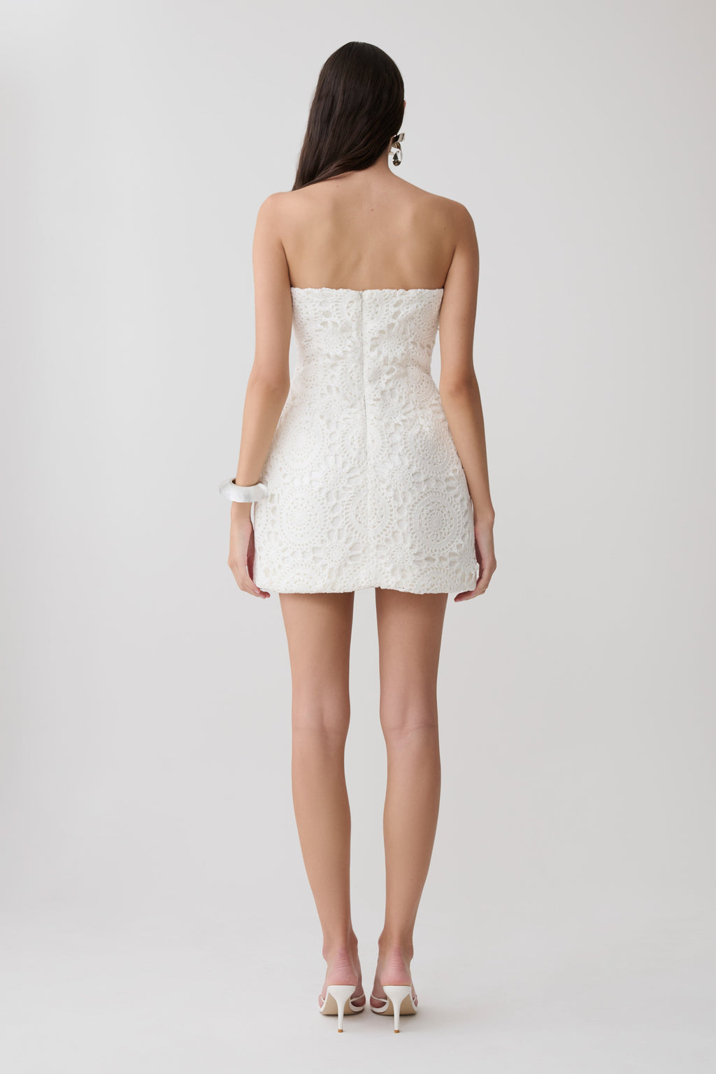 Stasia Strapless Crochet Mini Dress