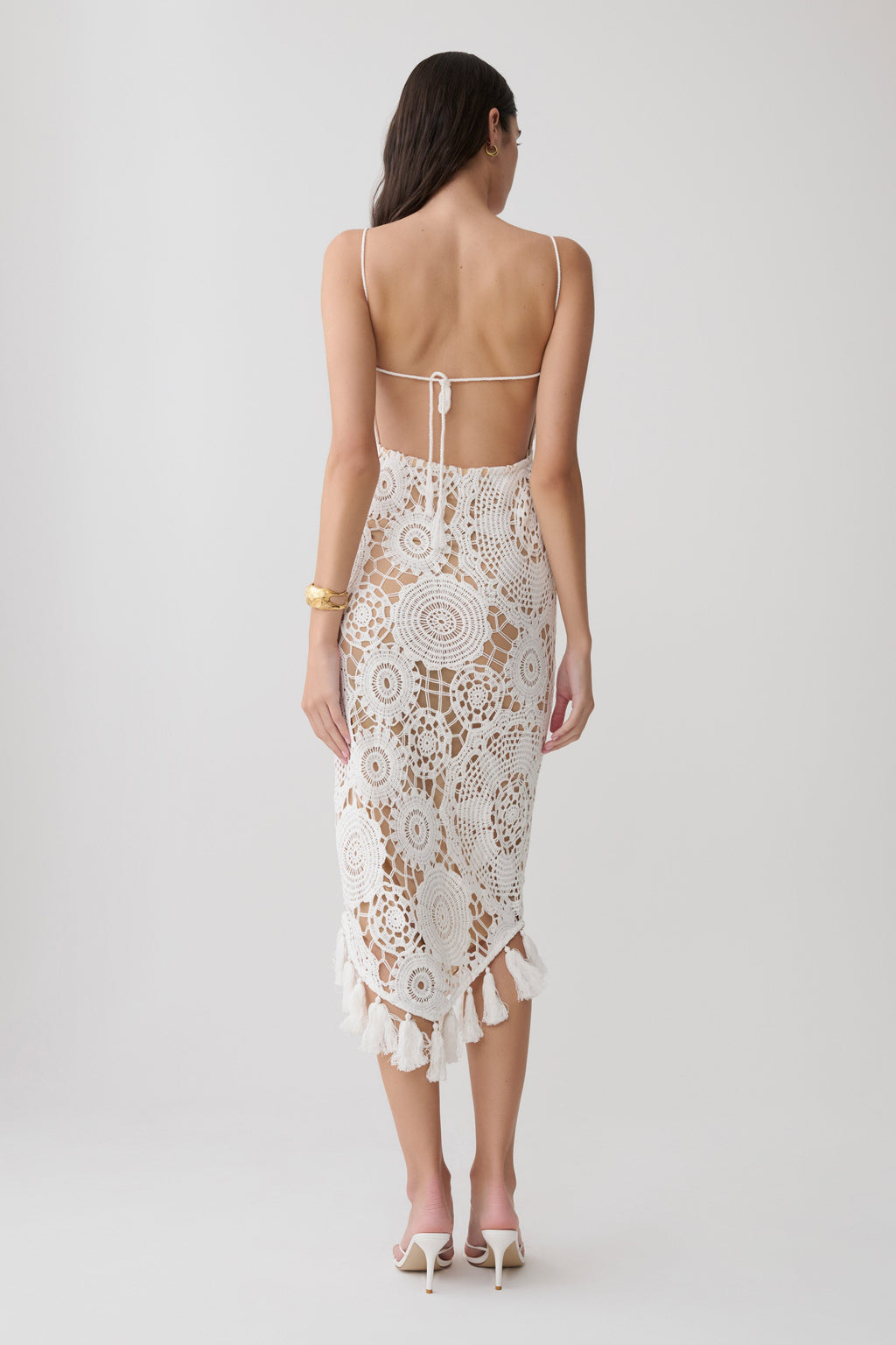 Delta Crochet Halter Midi Dress
